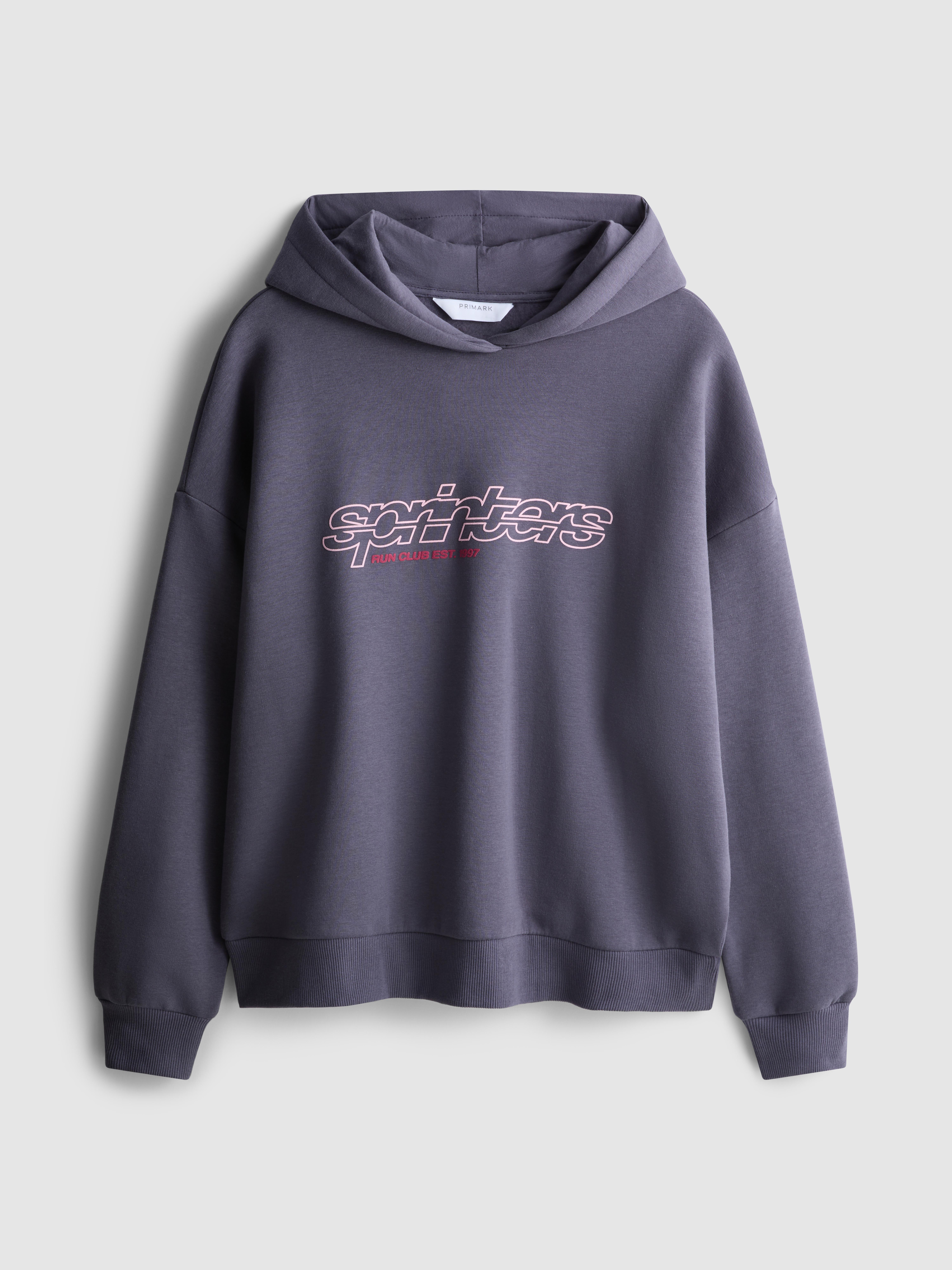 Bluza z kapturem o kroju oversize z napisem