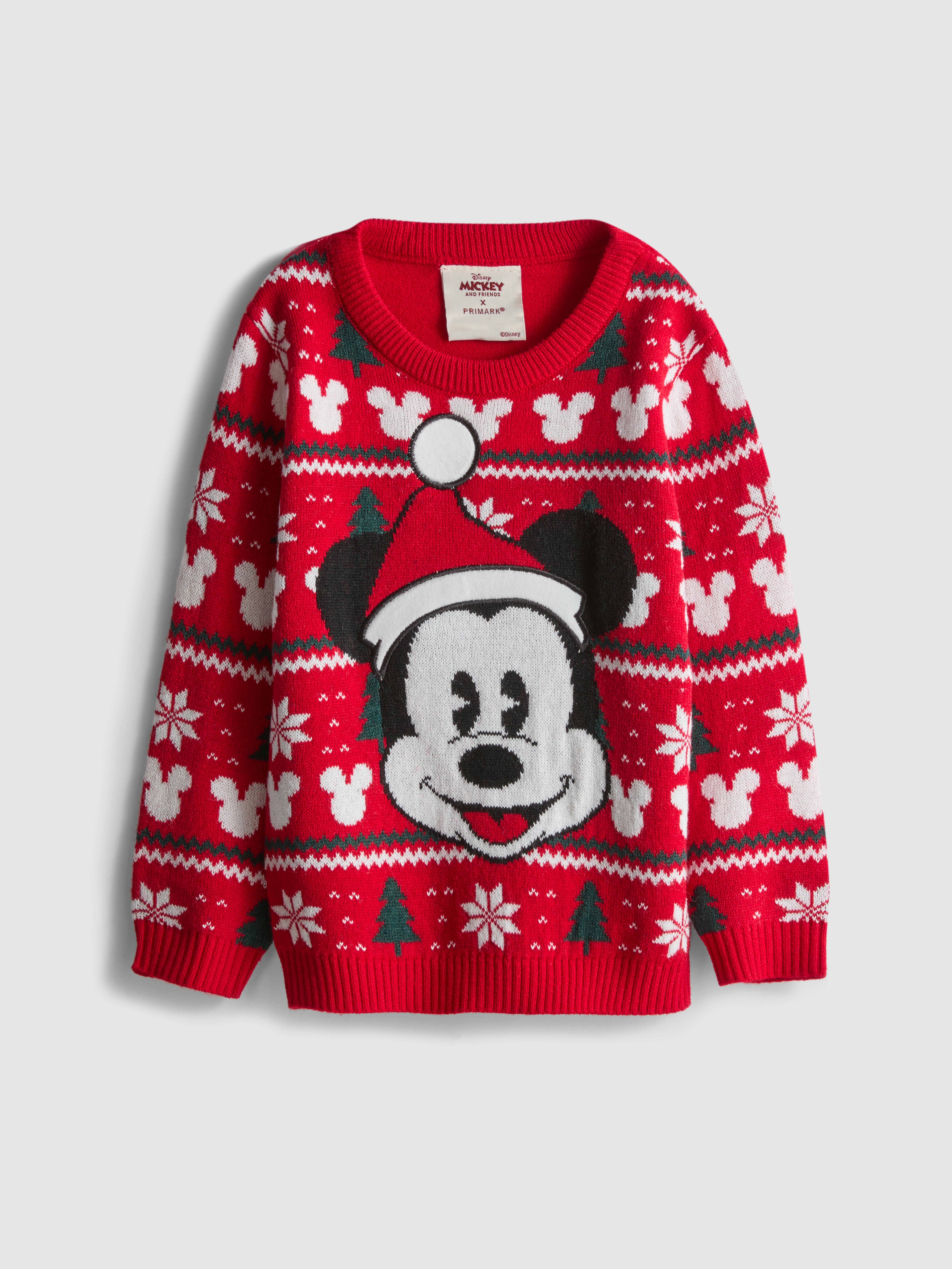 0-24mths | Baby's Disney's Mickey Mouse Fair Isle Family Christmas Jumper