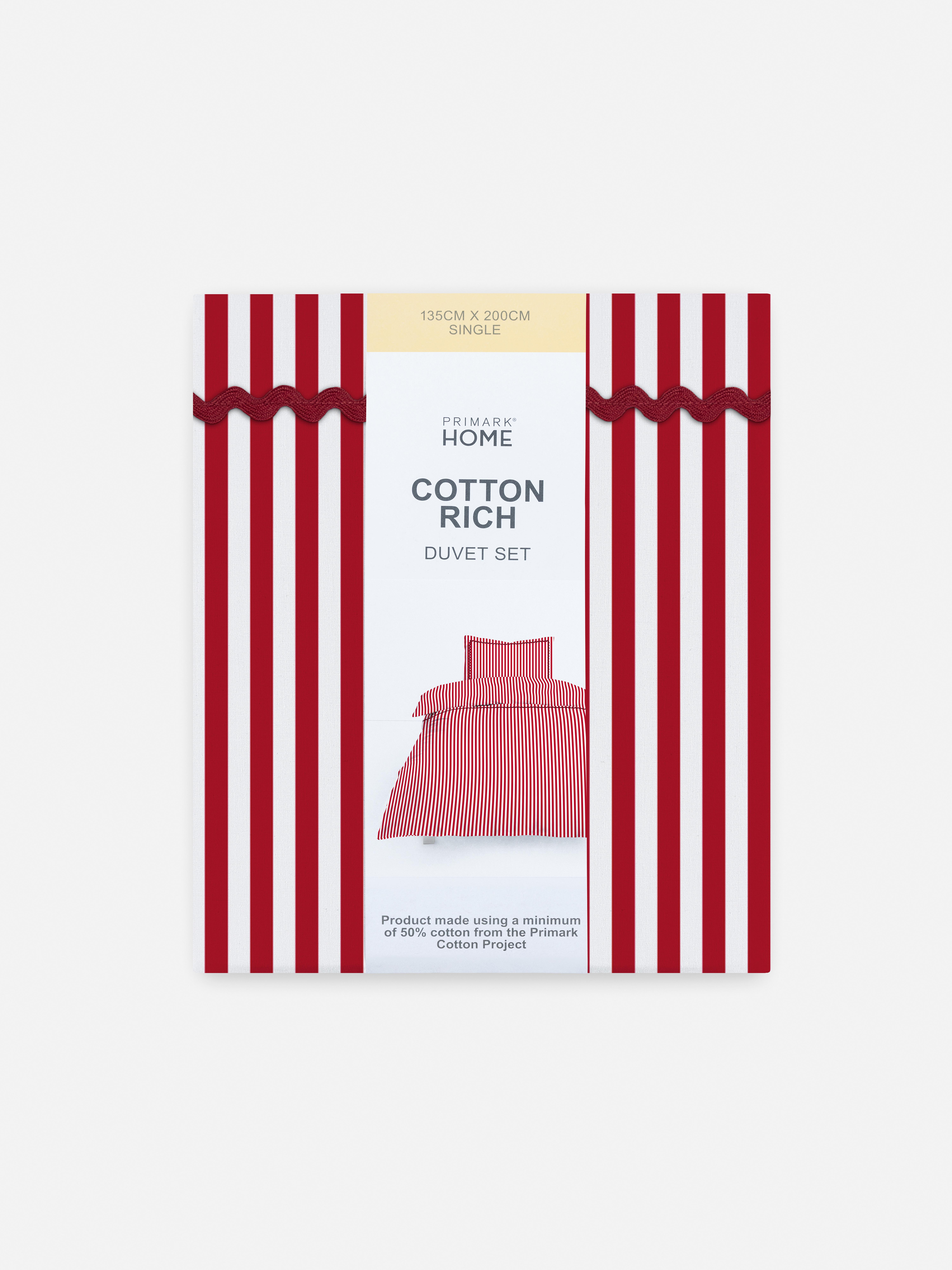 Ric Rac Stripe Single Duvet Cover Set