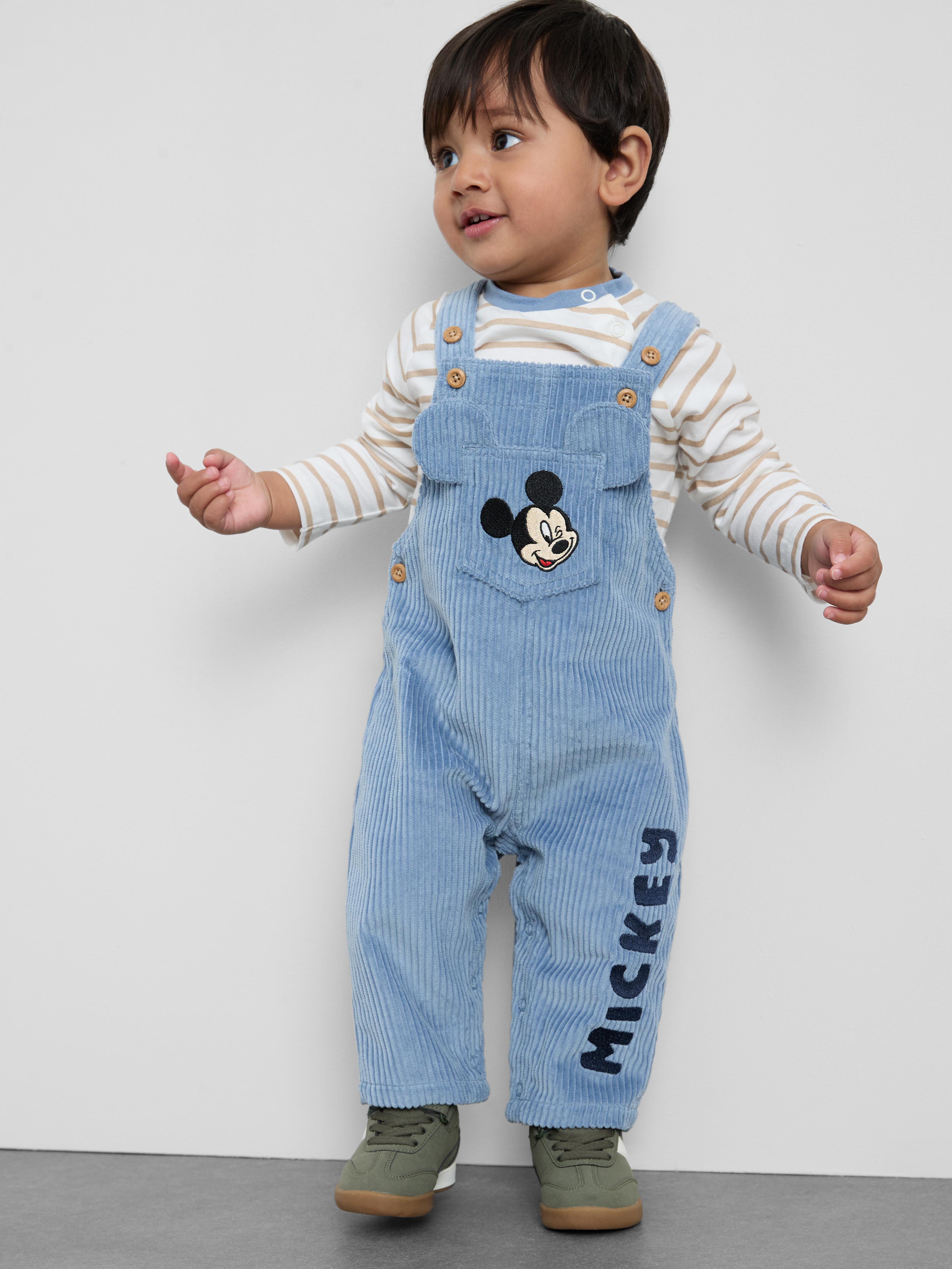0-36 mesi | Maglietta a maniche lunghe e salopette in velluto a coste Topolino Disney