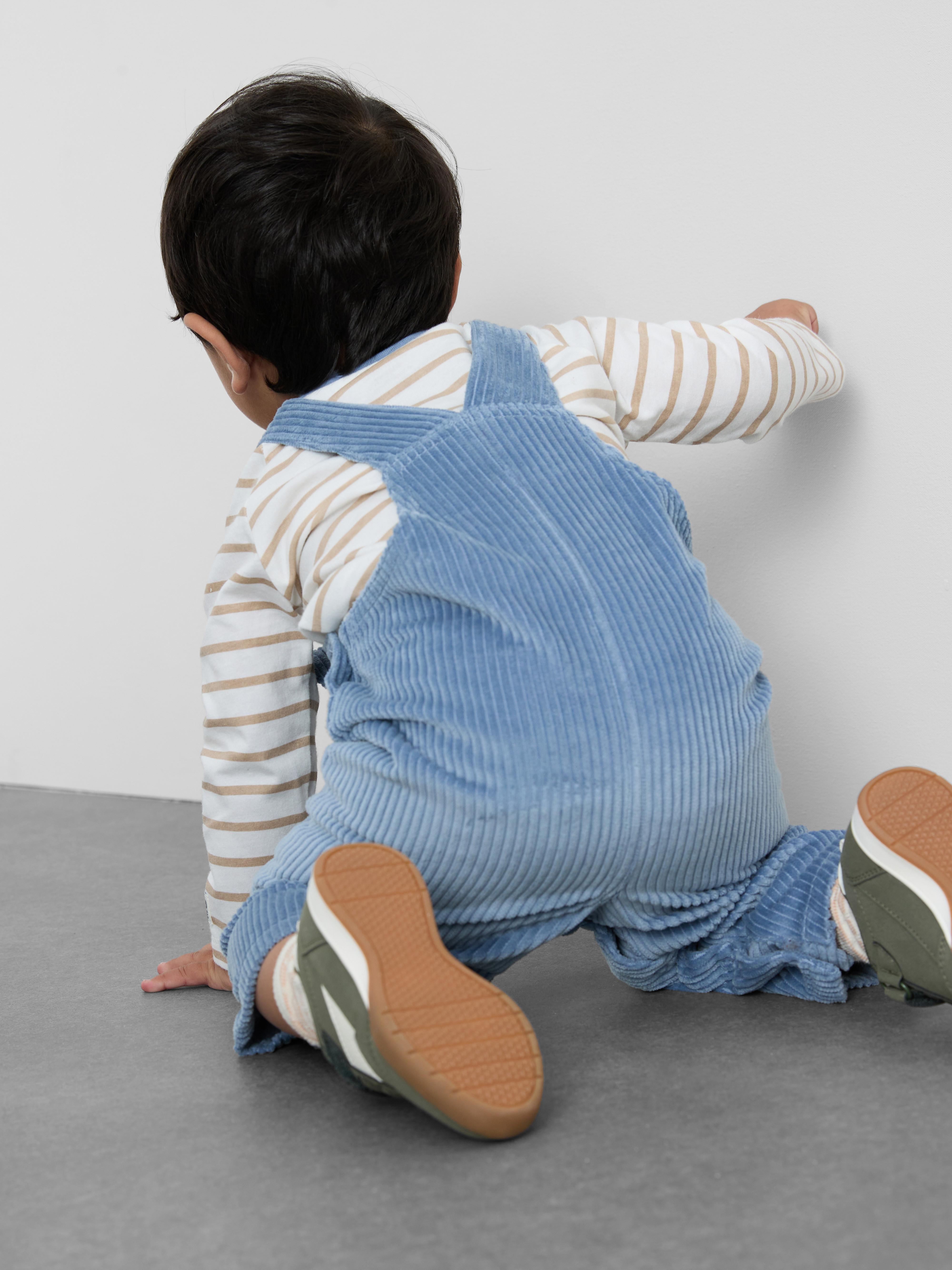 0-36mths | Disney’s Mickey Mouse Long Sleeve T-Shirt and Corduroy Dungarees Set