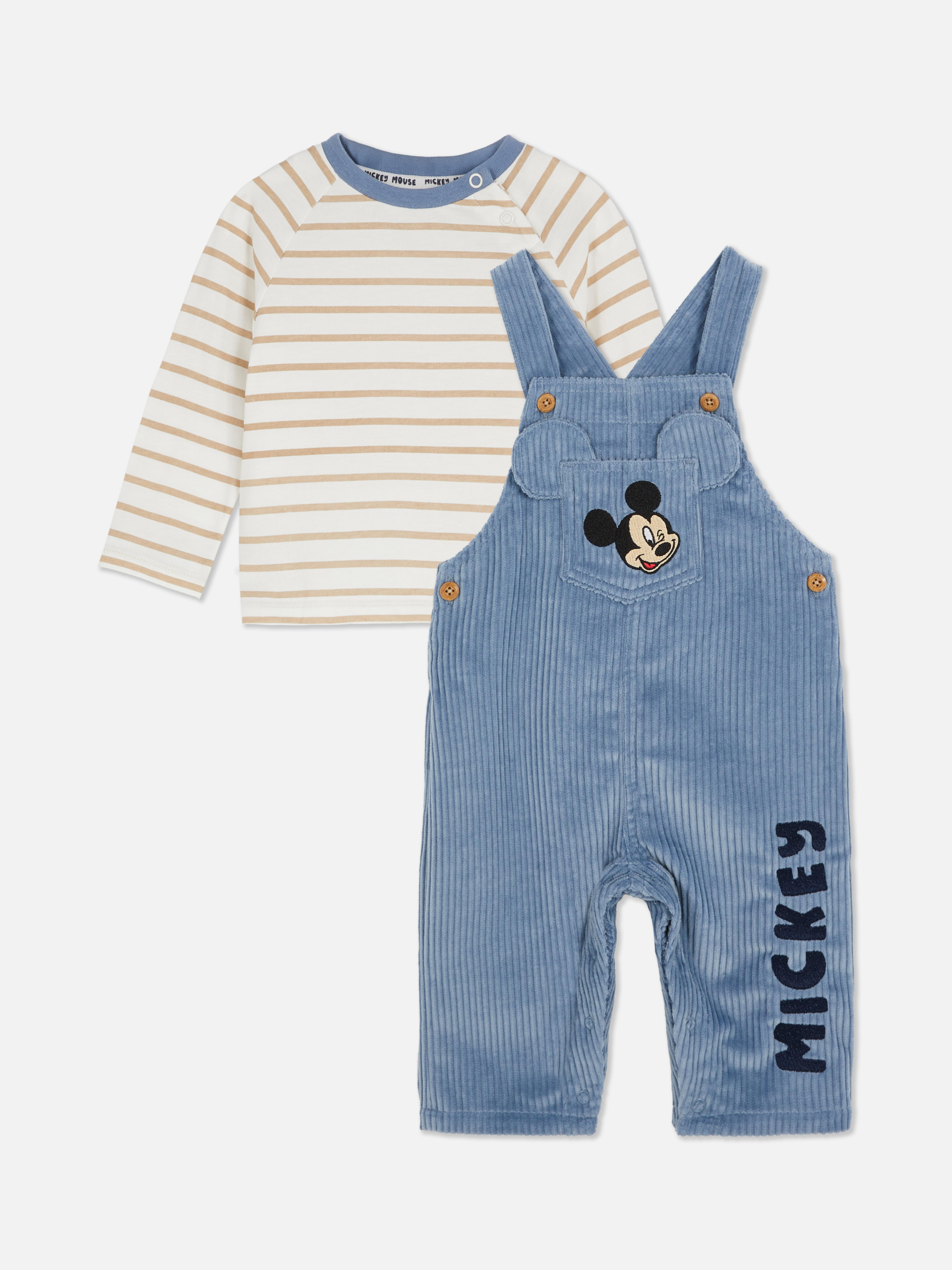 0–36 Monate | „Disney Micky Maus“ Langarmshirt und Cord-Latzhose im Set