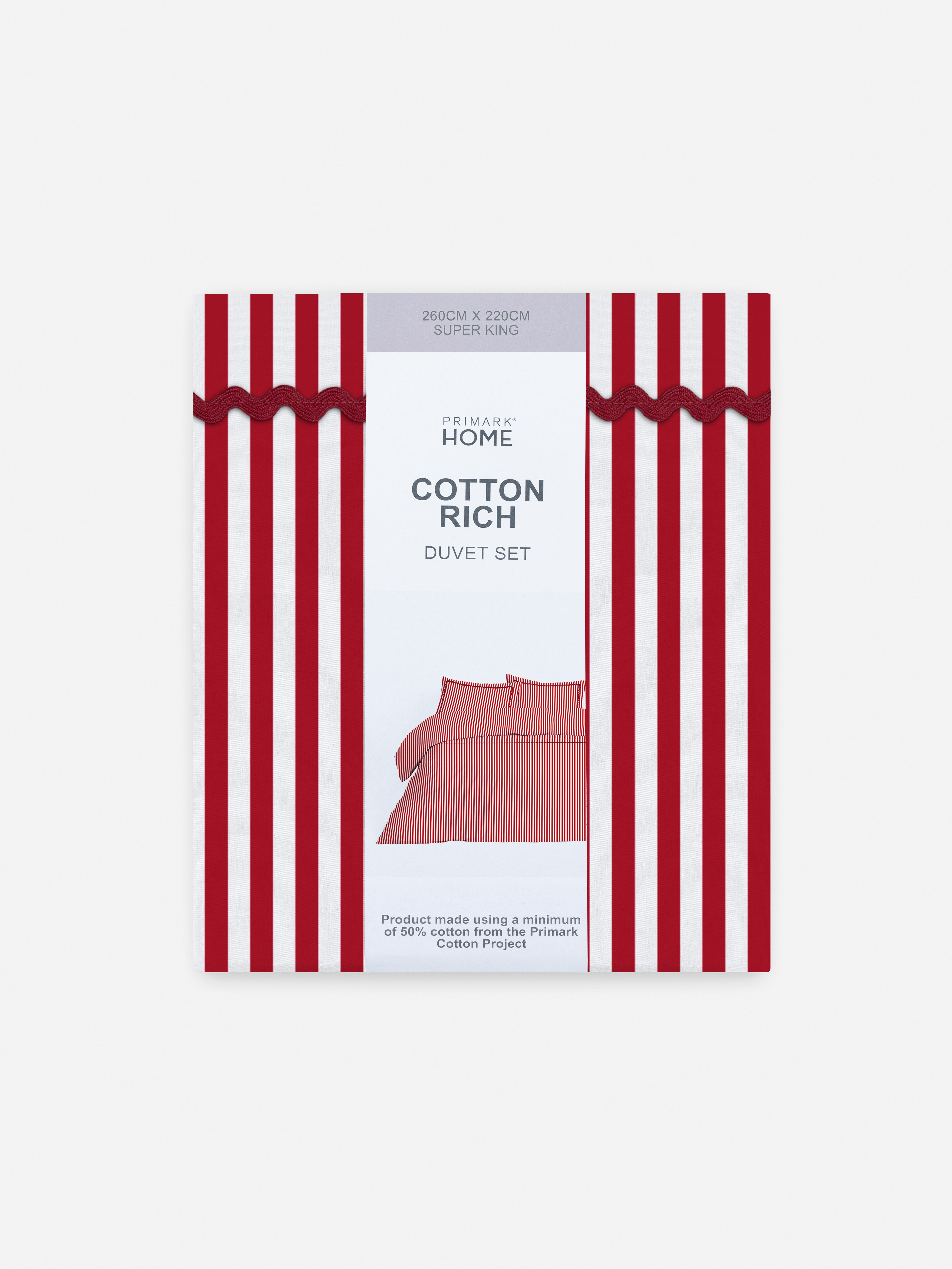 Ric Rac Stripe Super King Duvet Cover Set