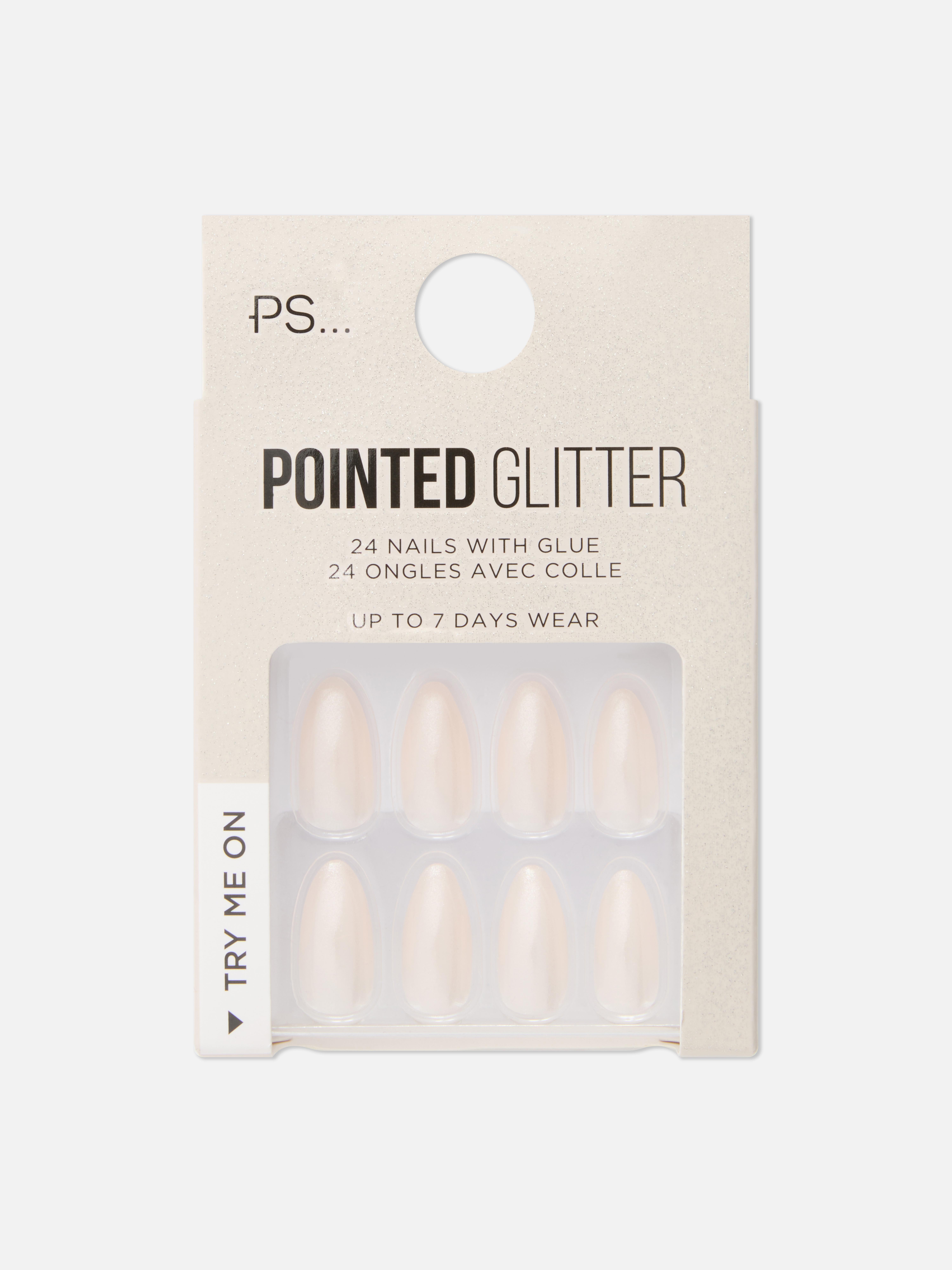 PS... Pointed Glitter False Nails