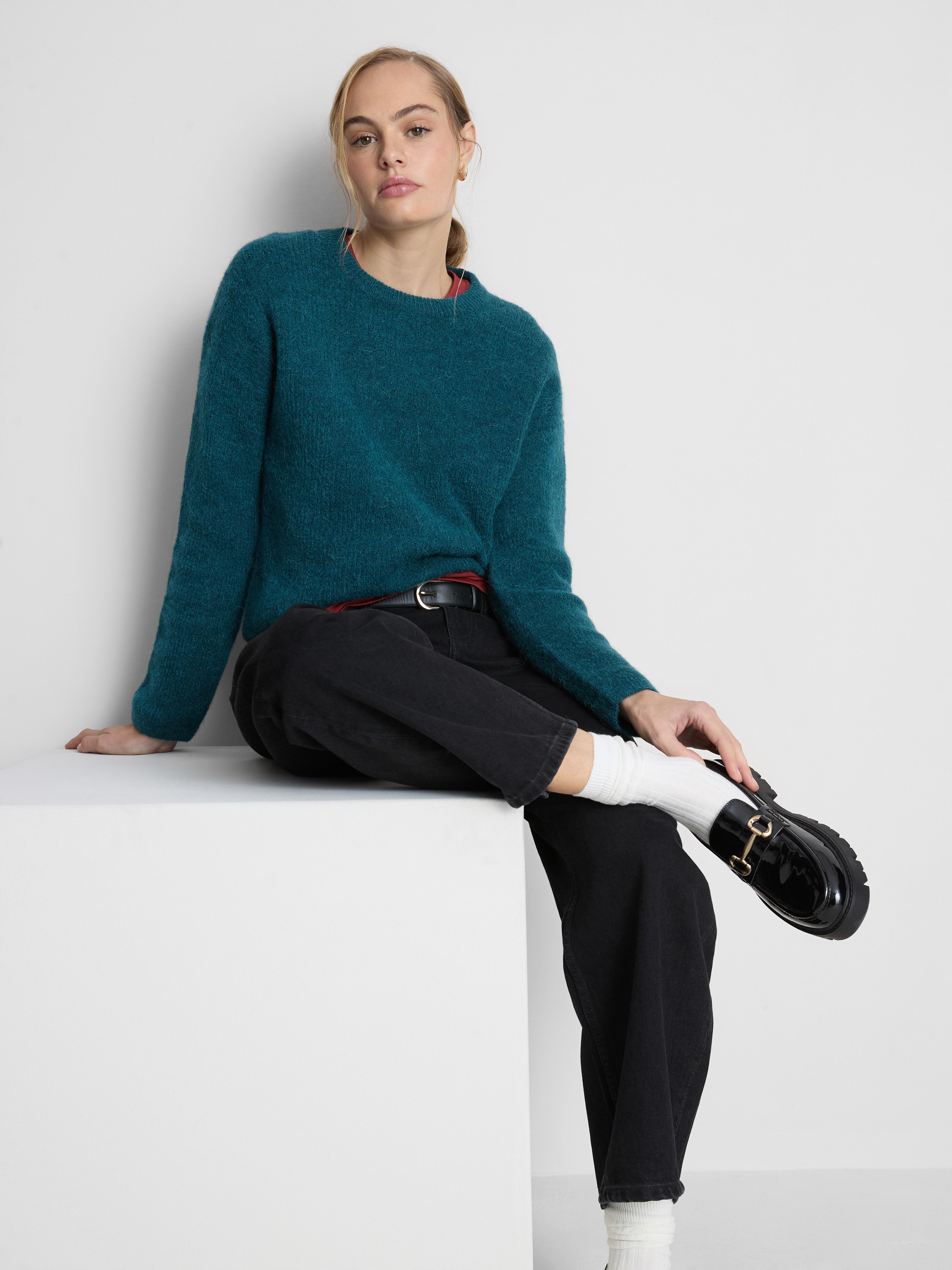 „The Edit“ Pullover mit geripptem Rundhalsausschnitt