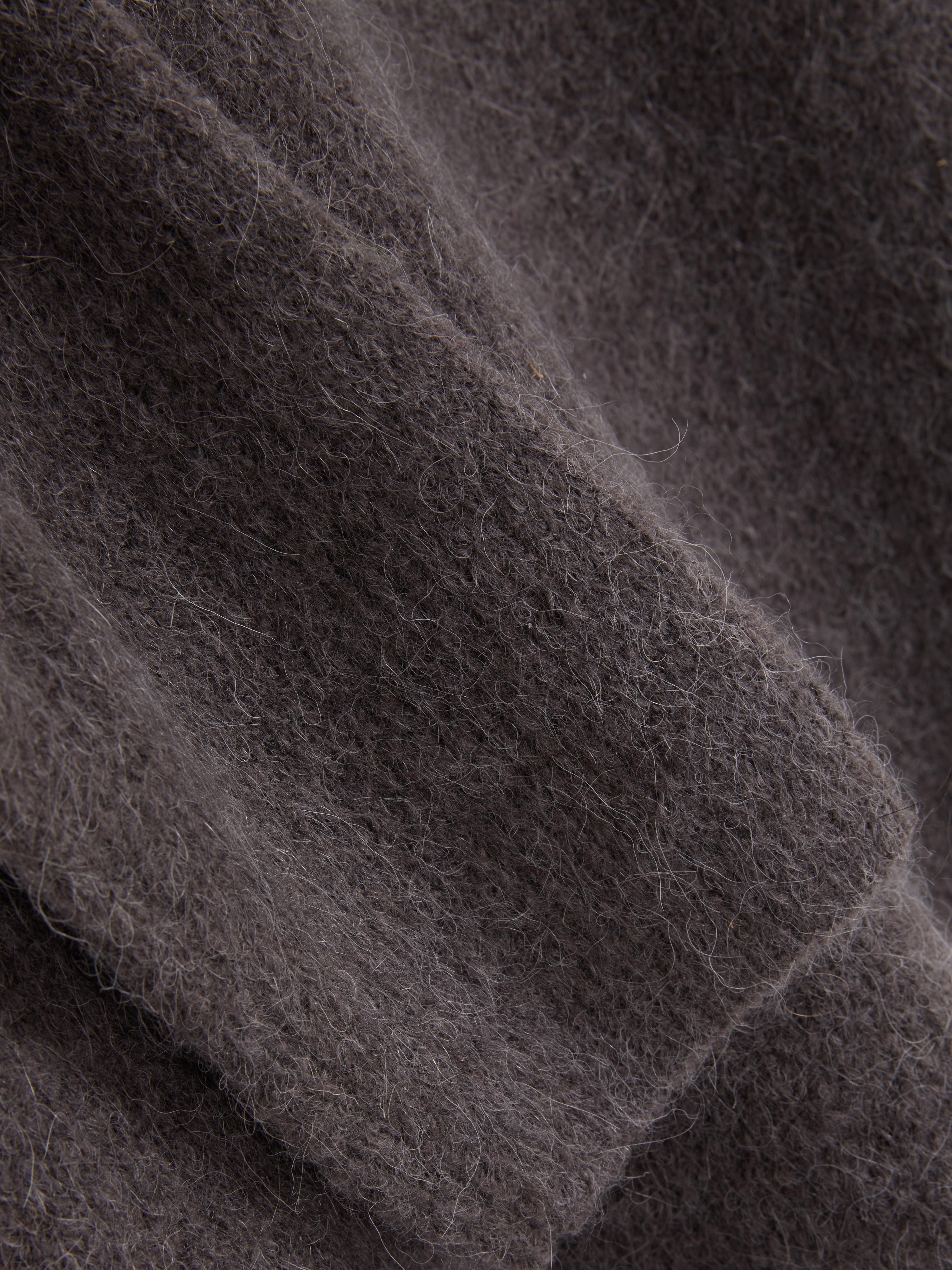 Women's Gray The Edit Ribbed Crew Neck Sweate