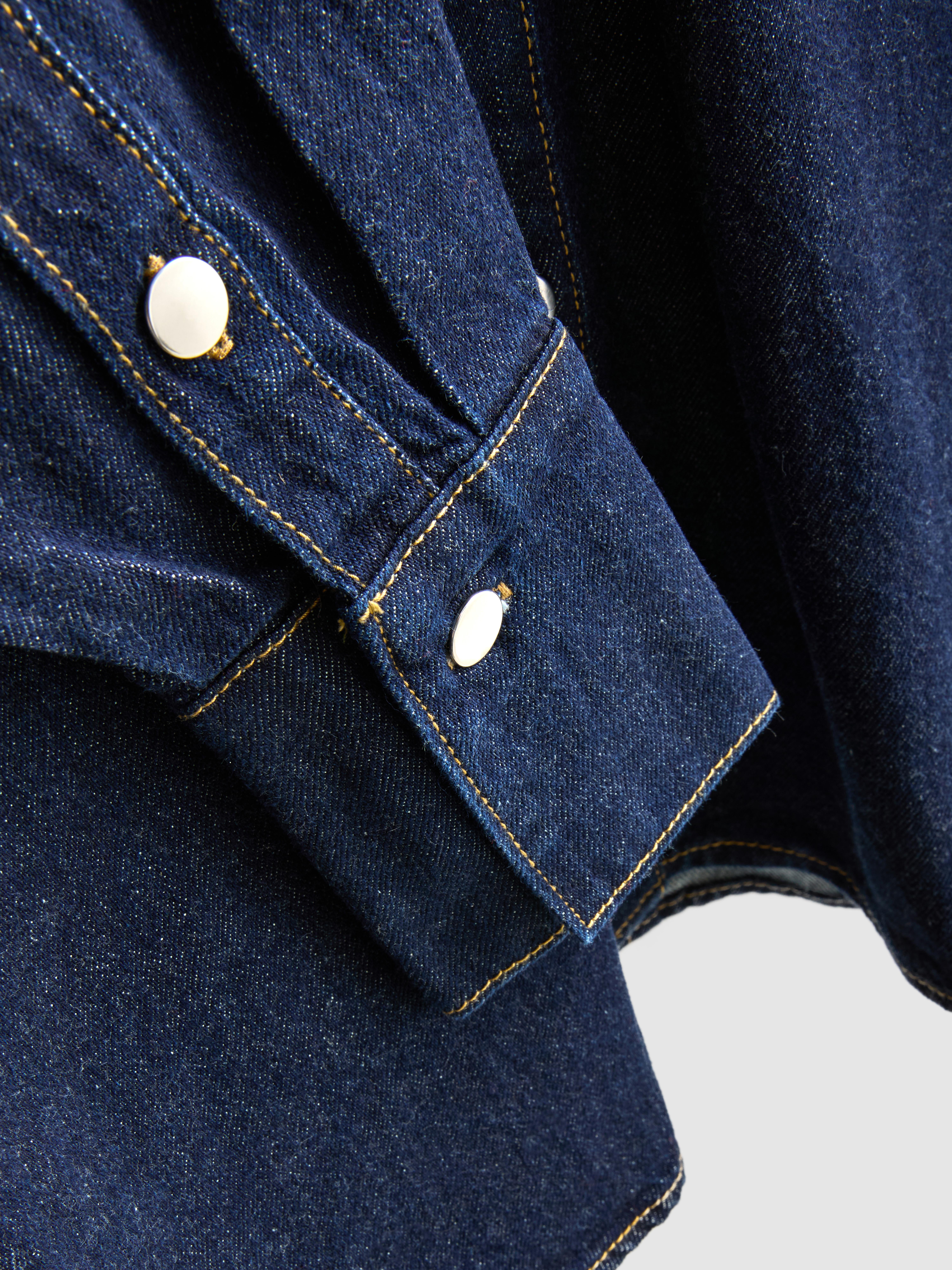 Cotton Denim Cinched Mini Dress