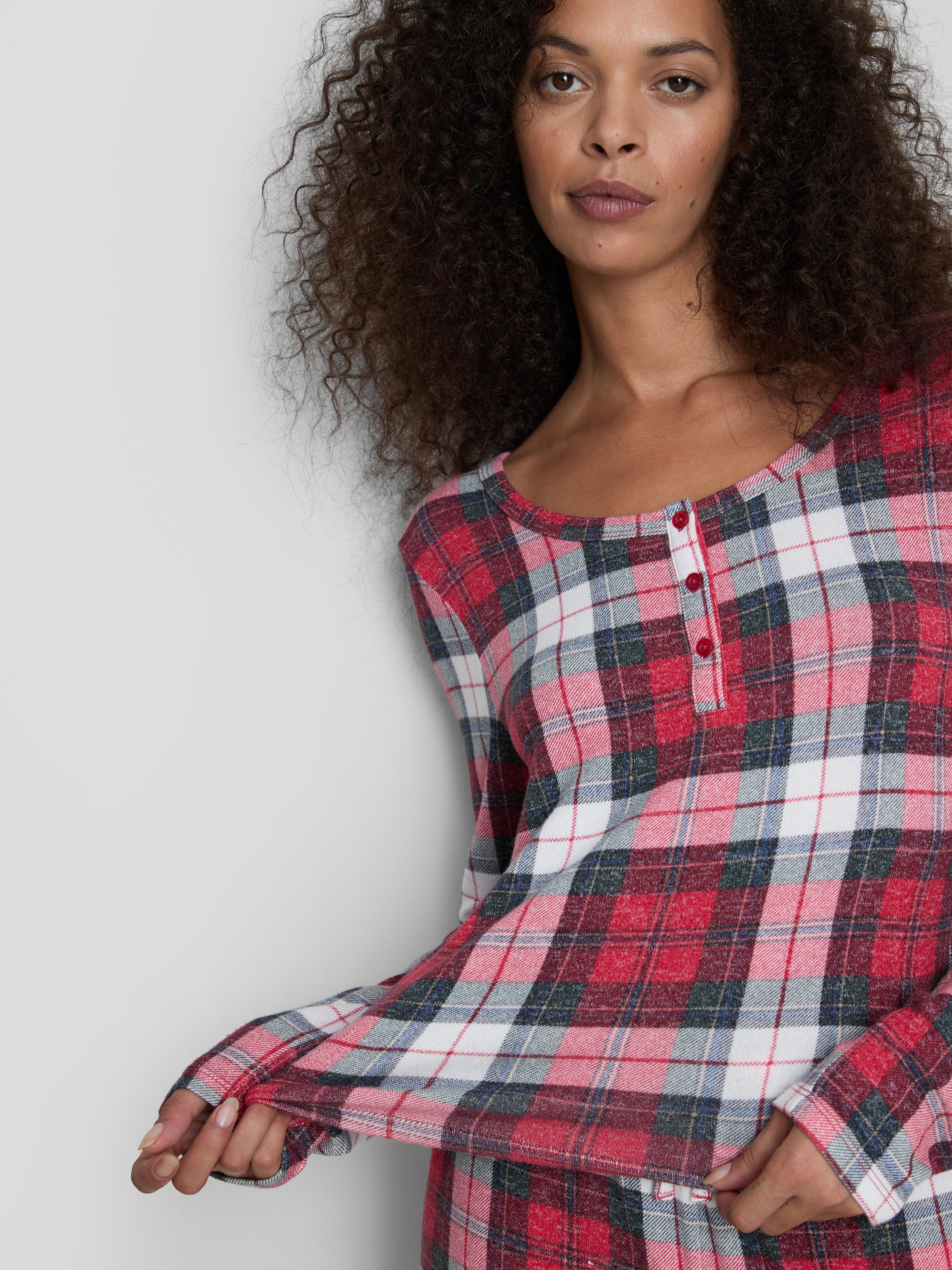 Long Sleeve Check Pyjama Top