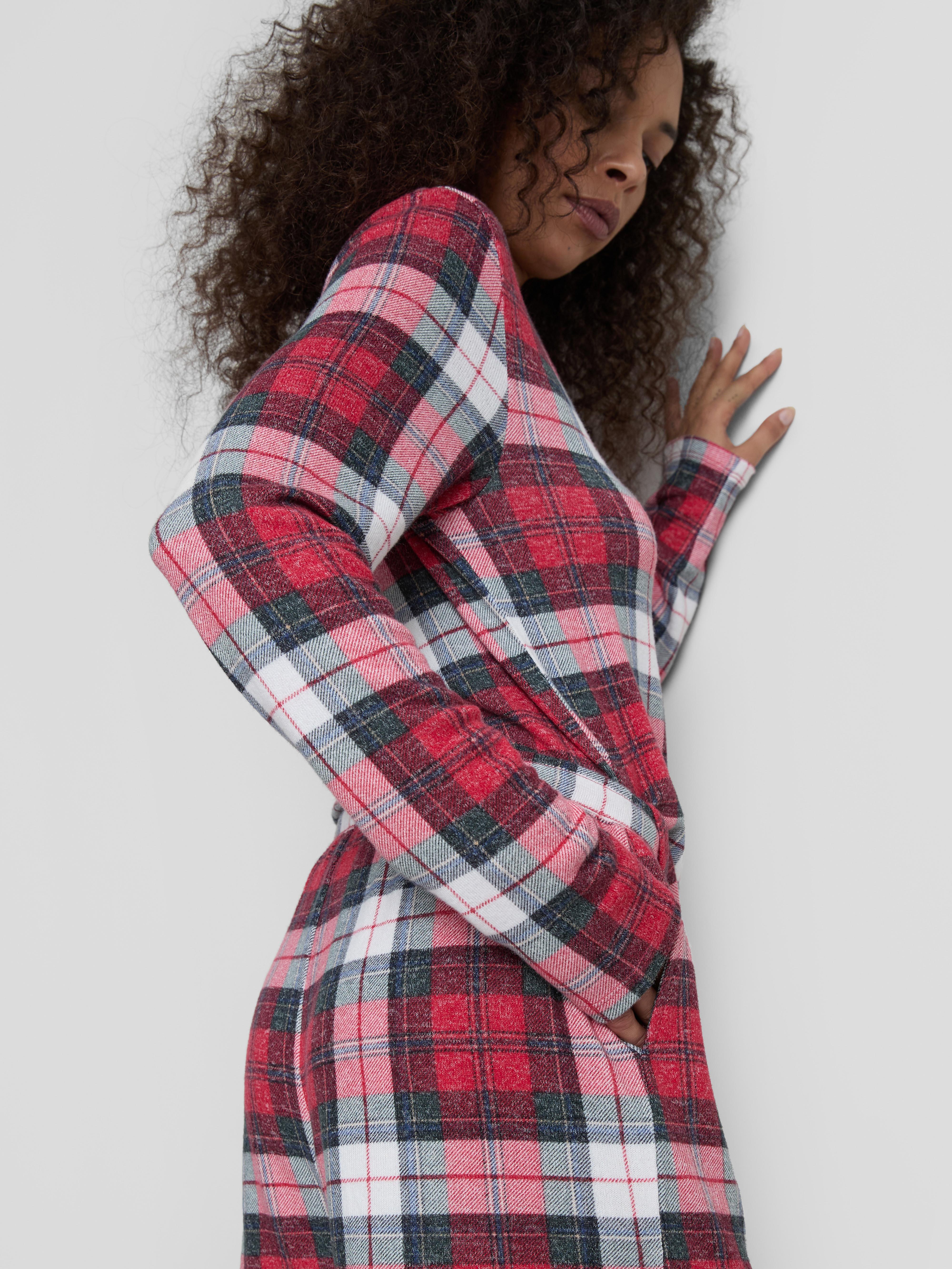 Long Sleeve Check Pyjama Top