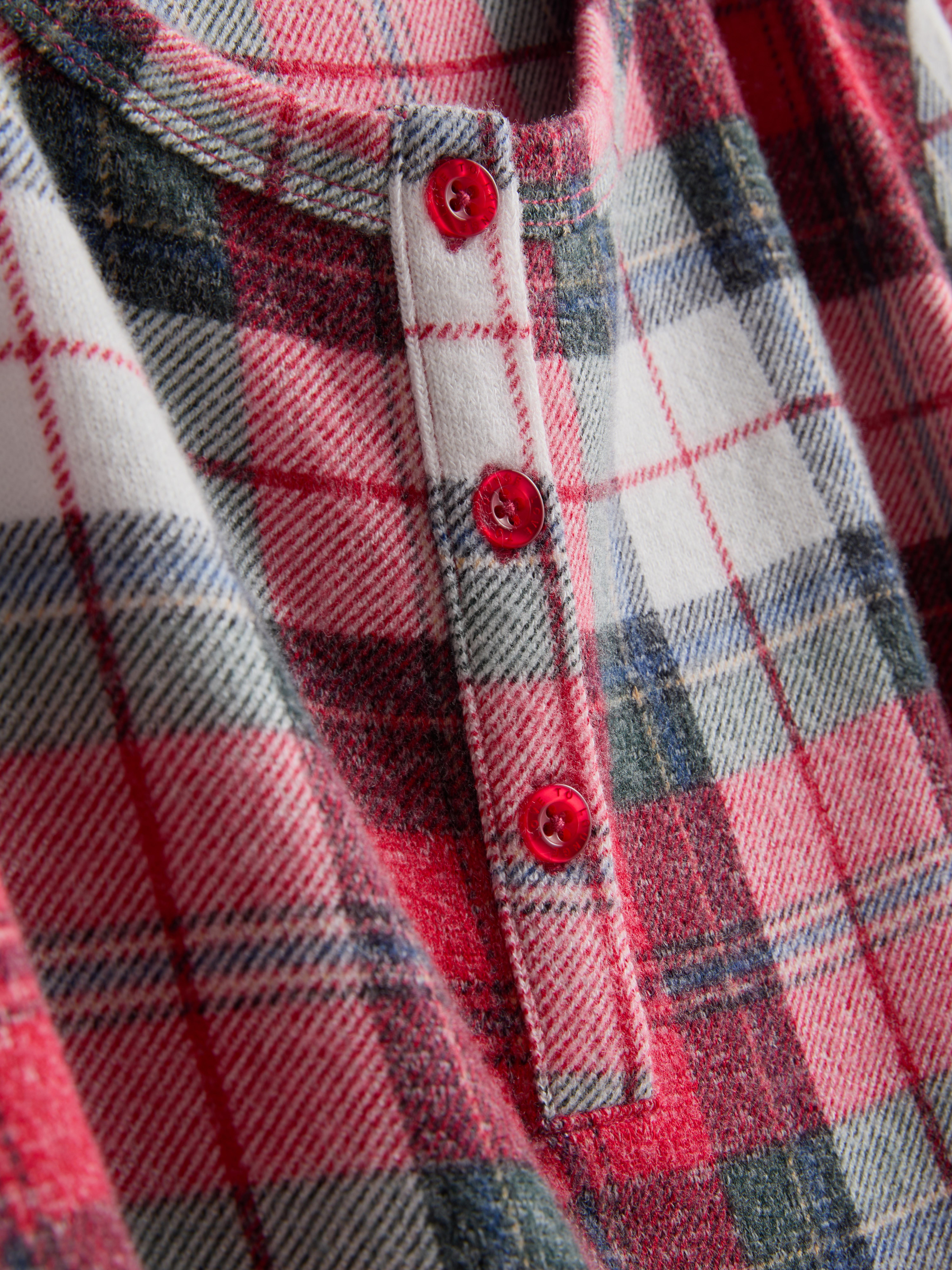 Long Sleeve Check Pyjama Top