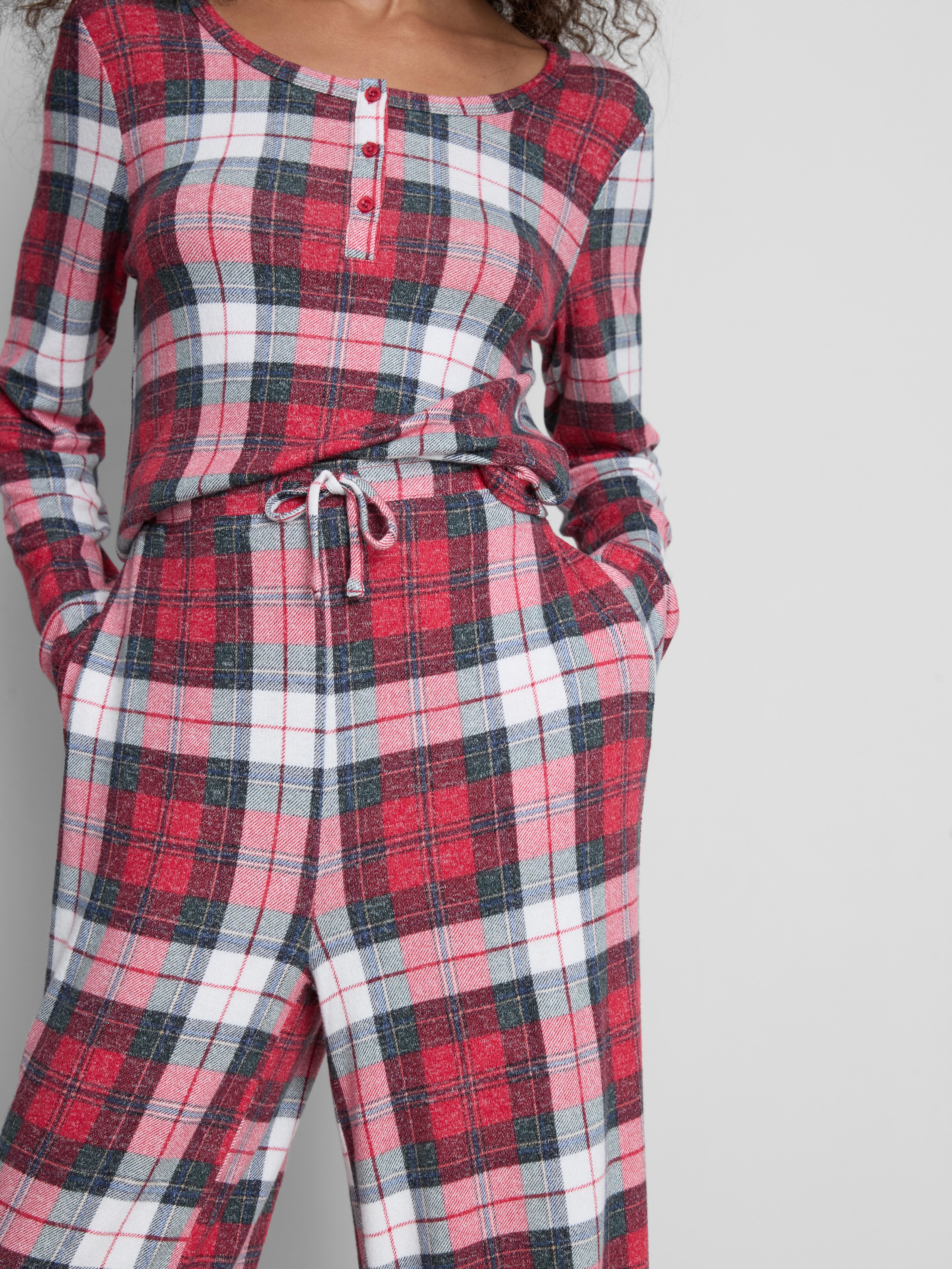 Wide Leg Check Pyjama Bottoms