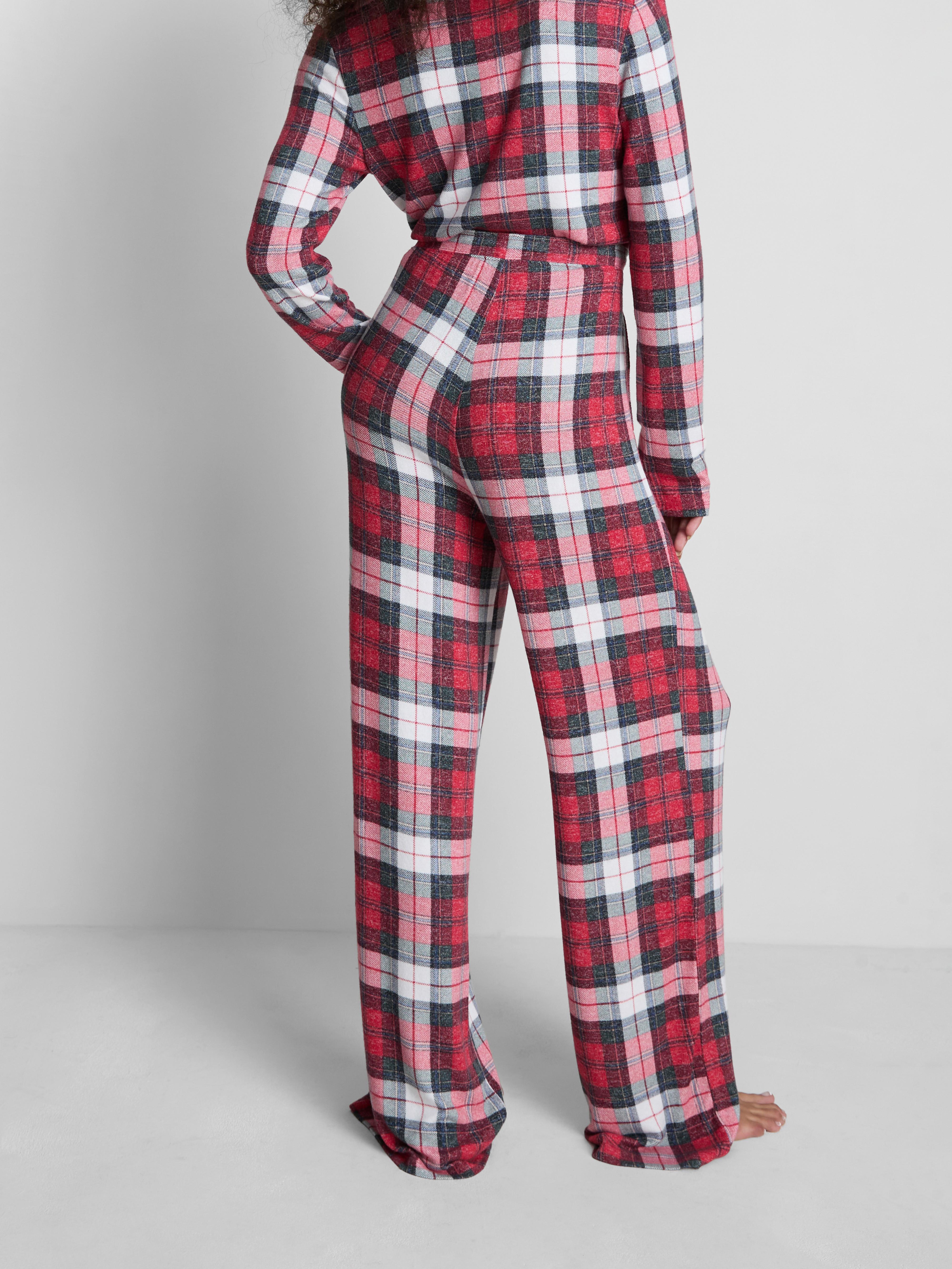 Wide Leg Check Pyjama Bottoms
