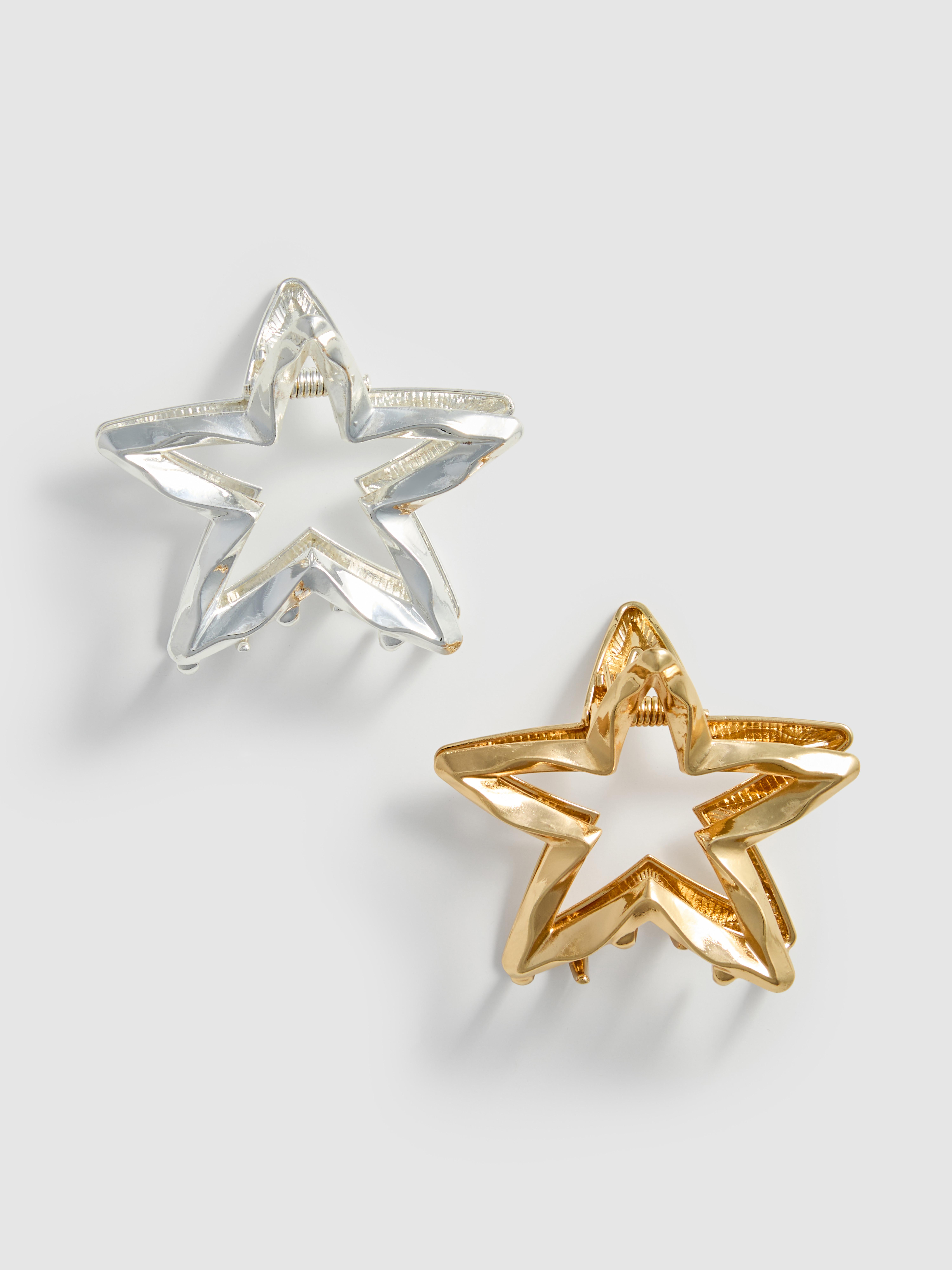 2pk Star Claw Clips