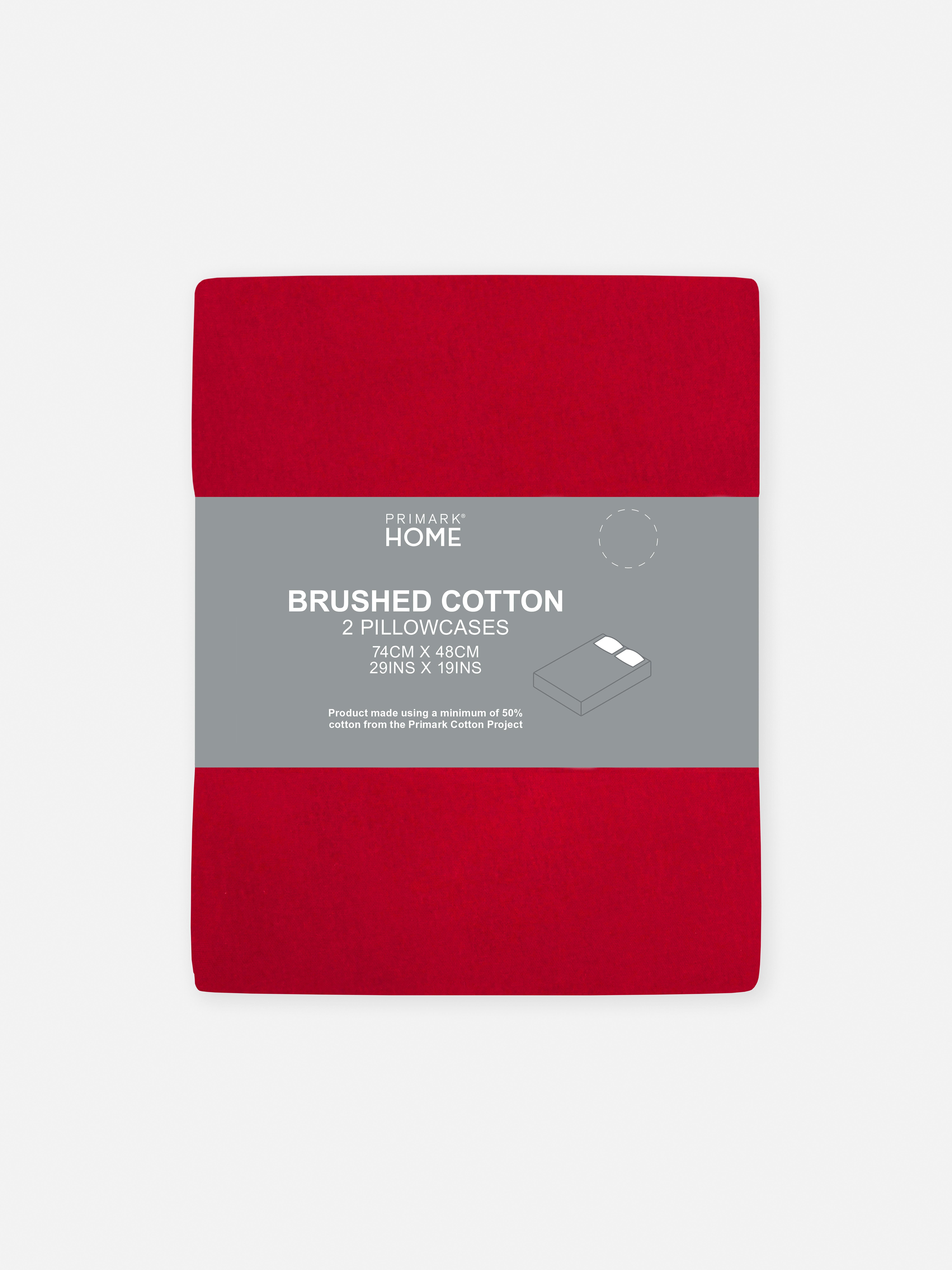 2pk Brushed Cotton Pillowcases