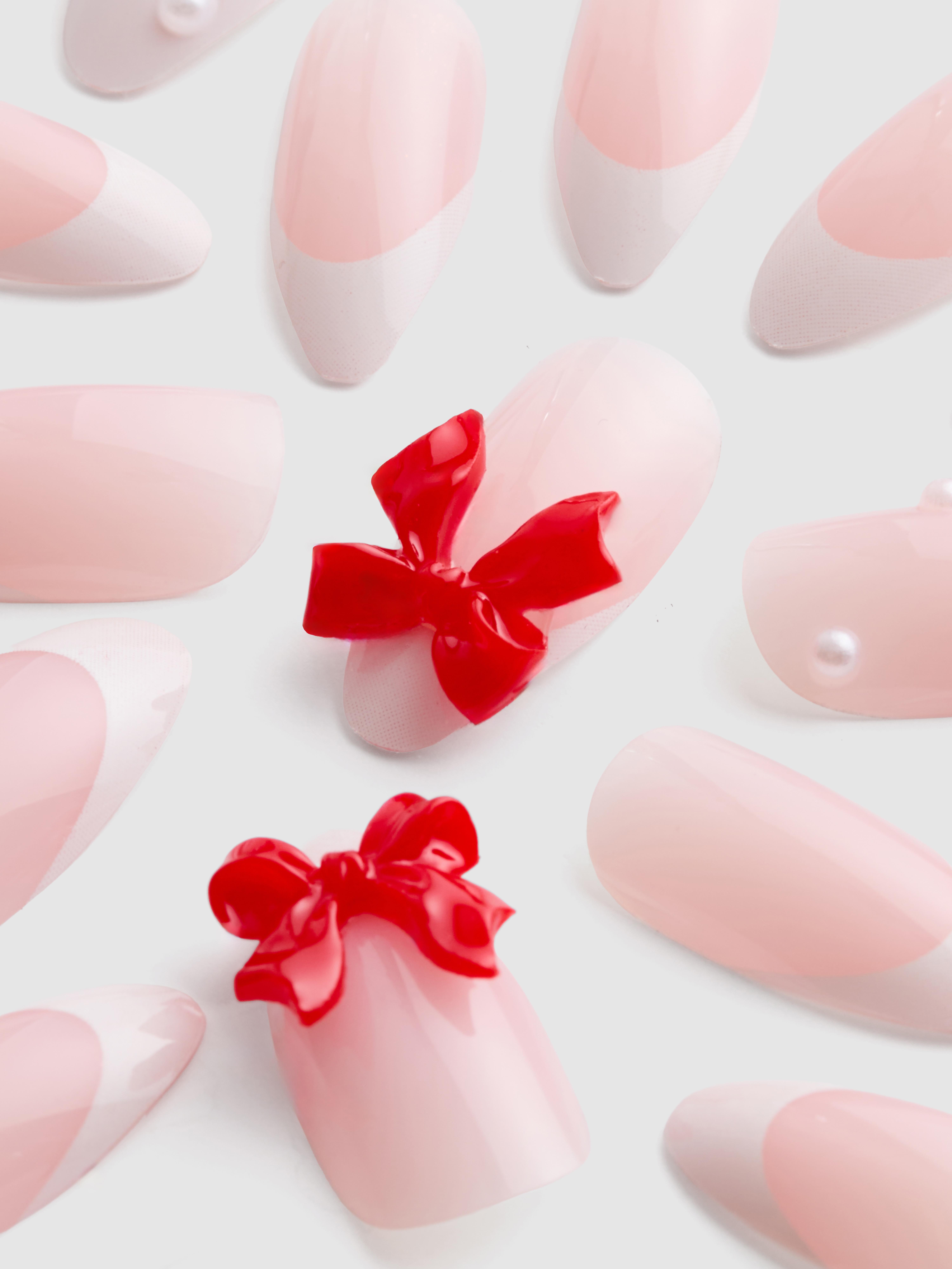 PS... French Tip Pointed Gloss False Nails