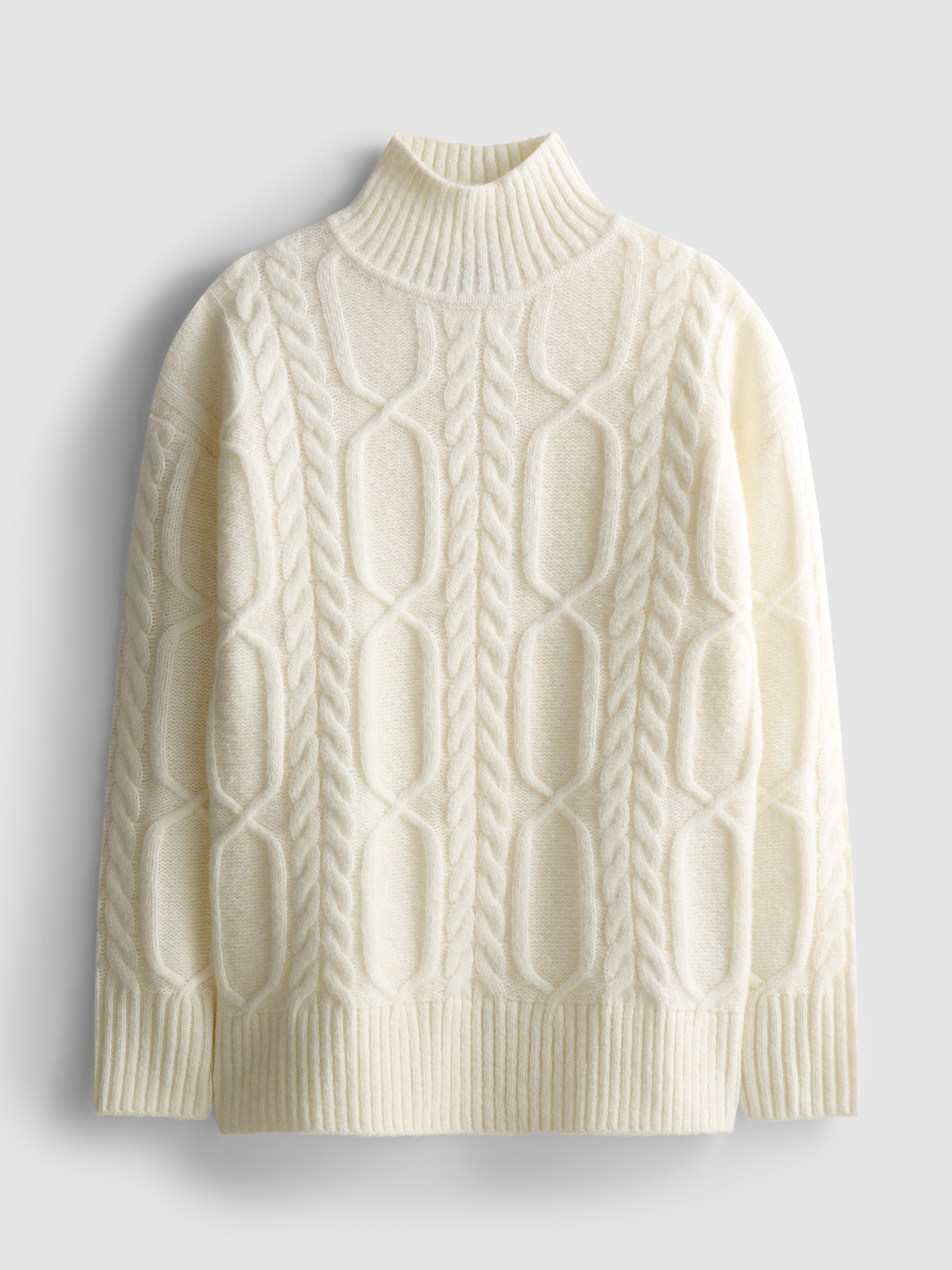 High Neck Cable Knit Jumper
