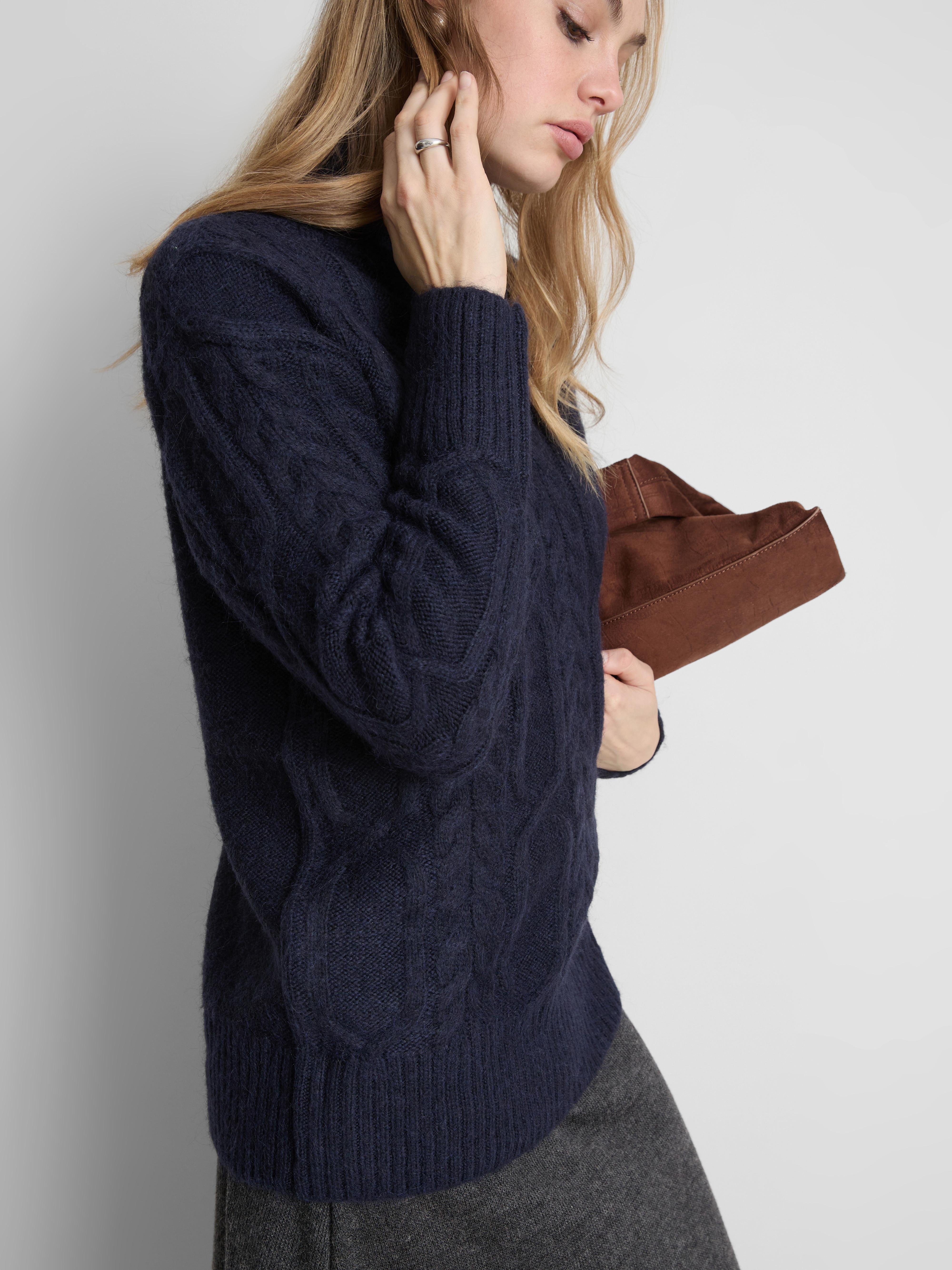 High Neck Cable Knit Jumper