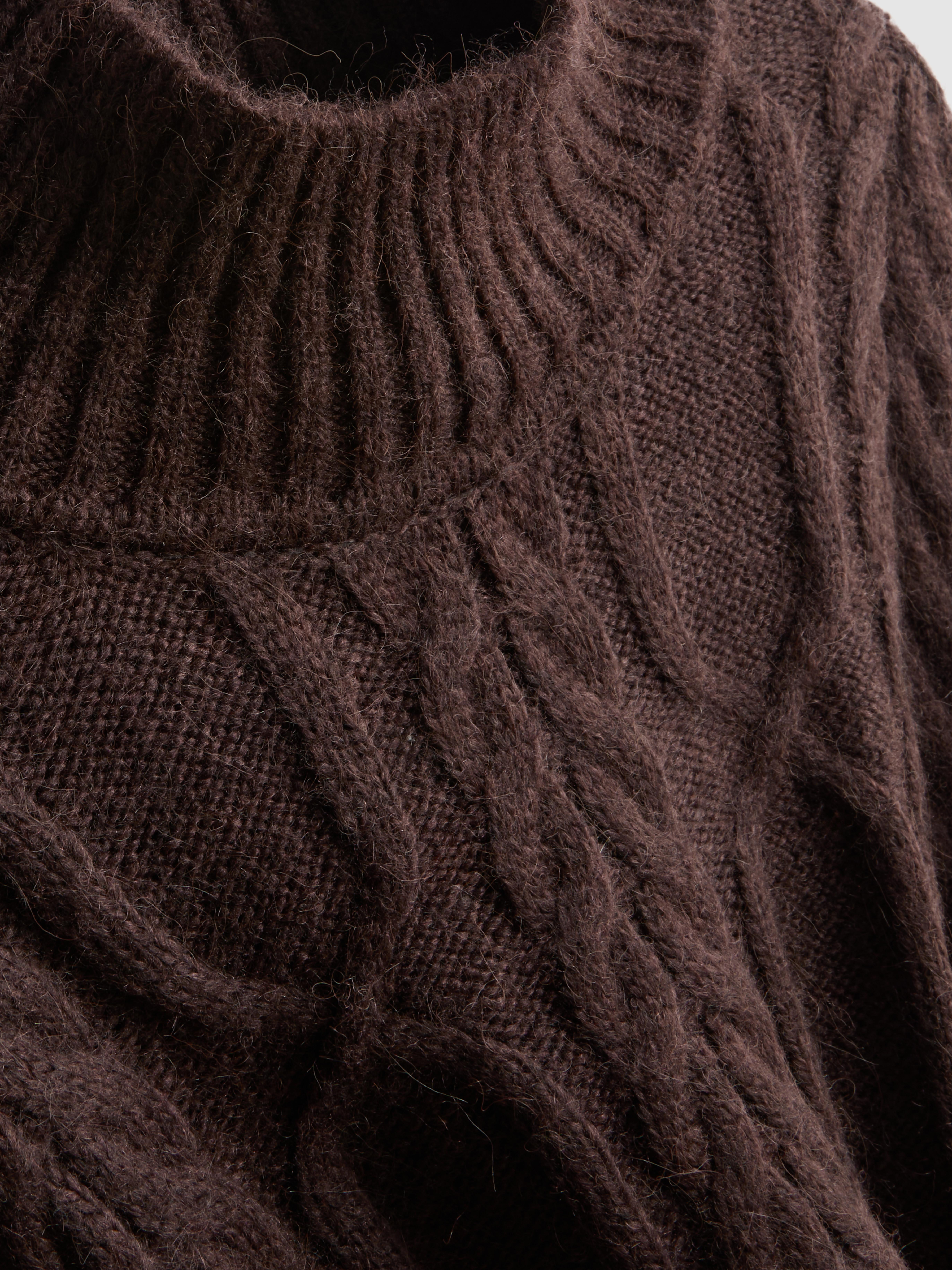 High Neck Cable Knit Jumper