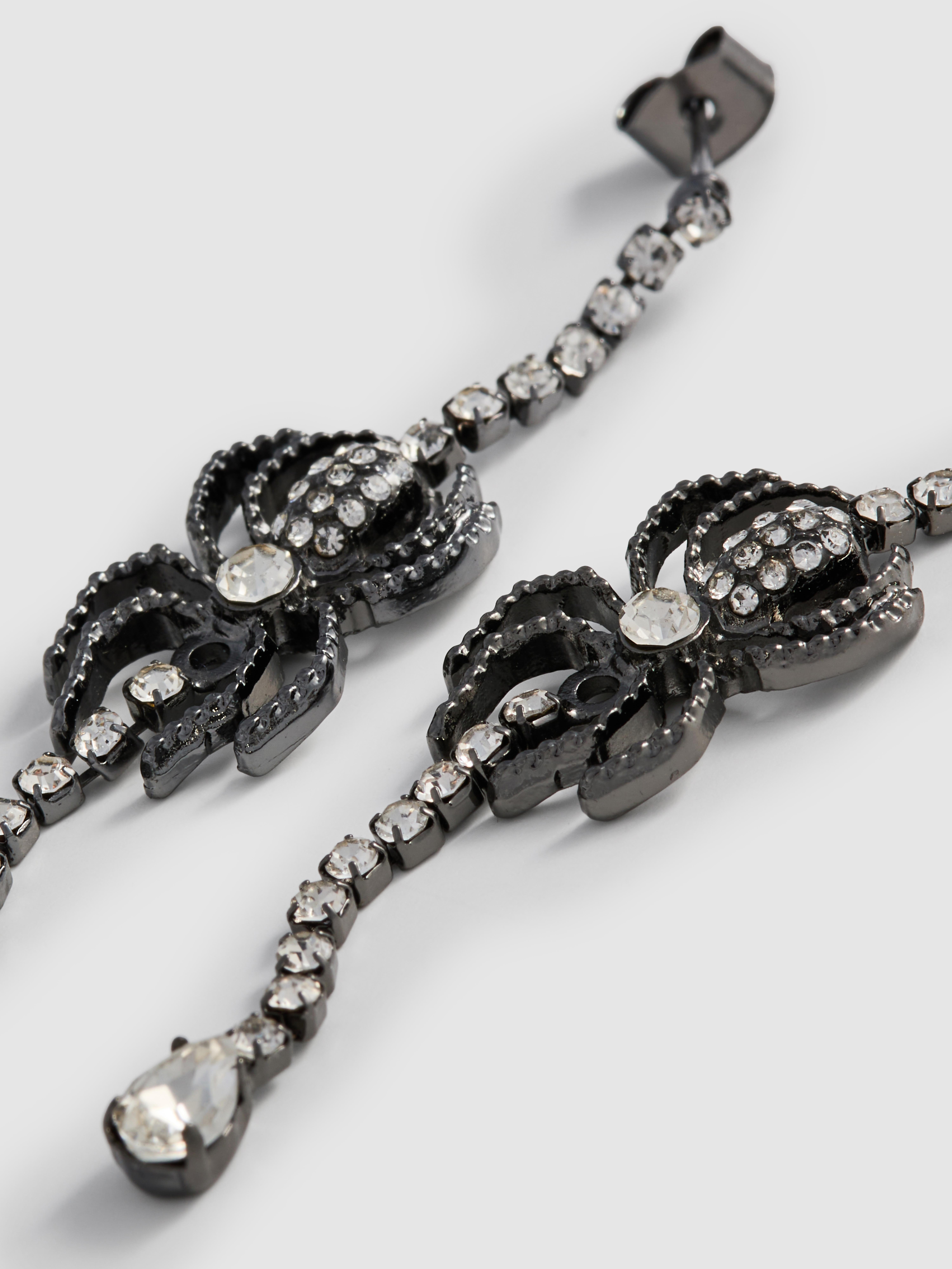 Halloween Spider Diamanté Drop Earrings