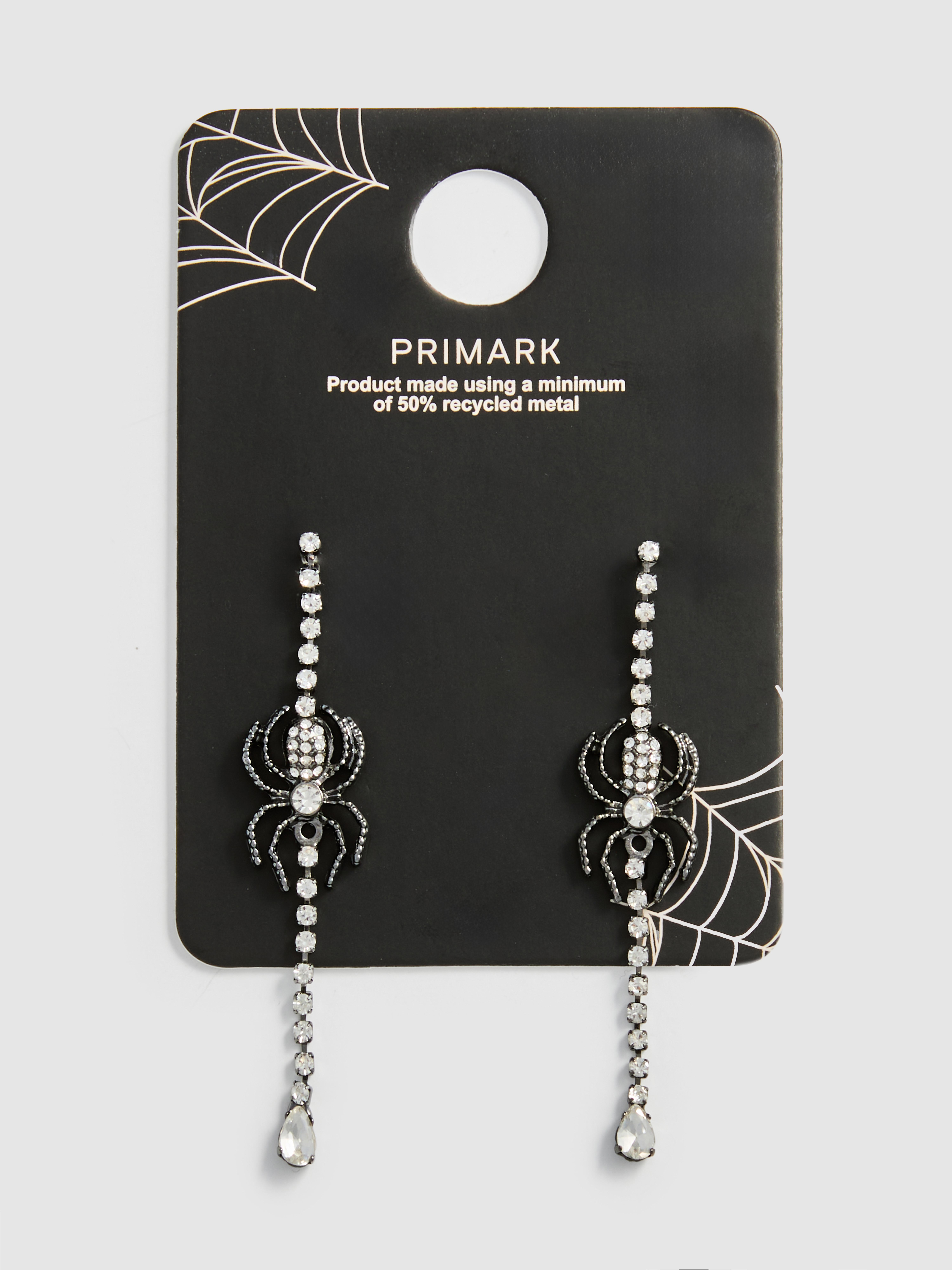 Halloween Spider Diamanté Drop Earrings