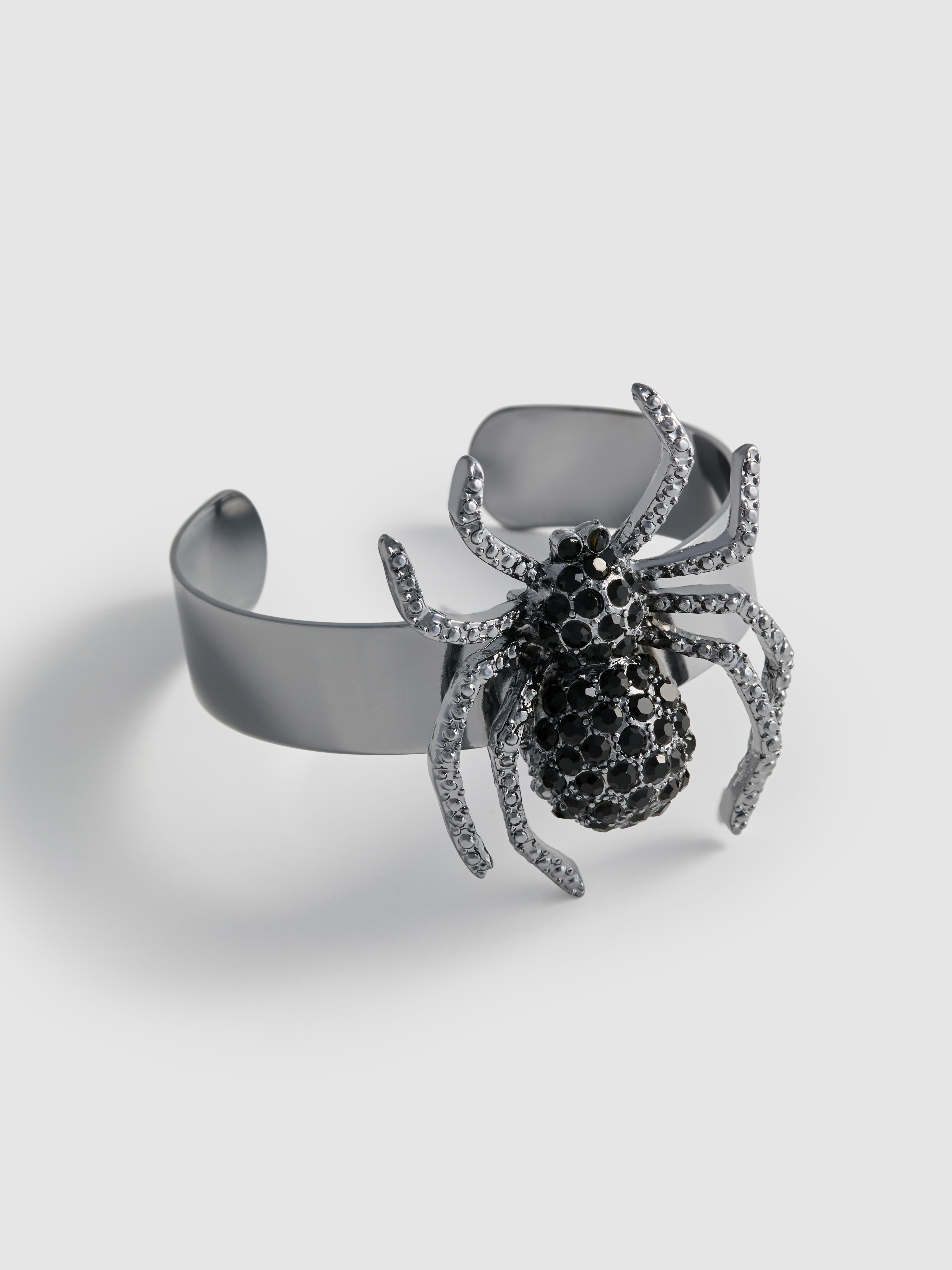 Halloween Spider Diamanté Cuff Bracelet