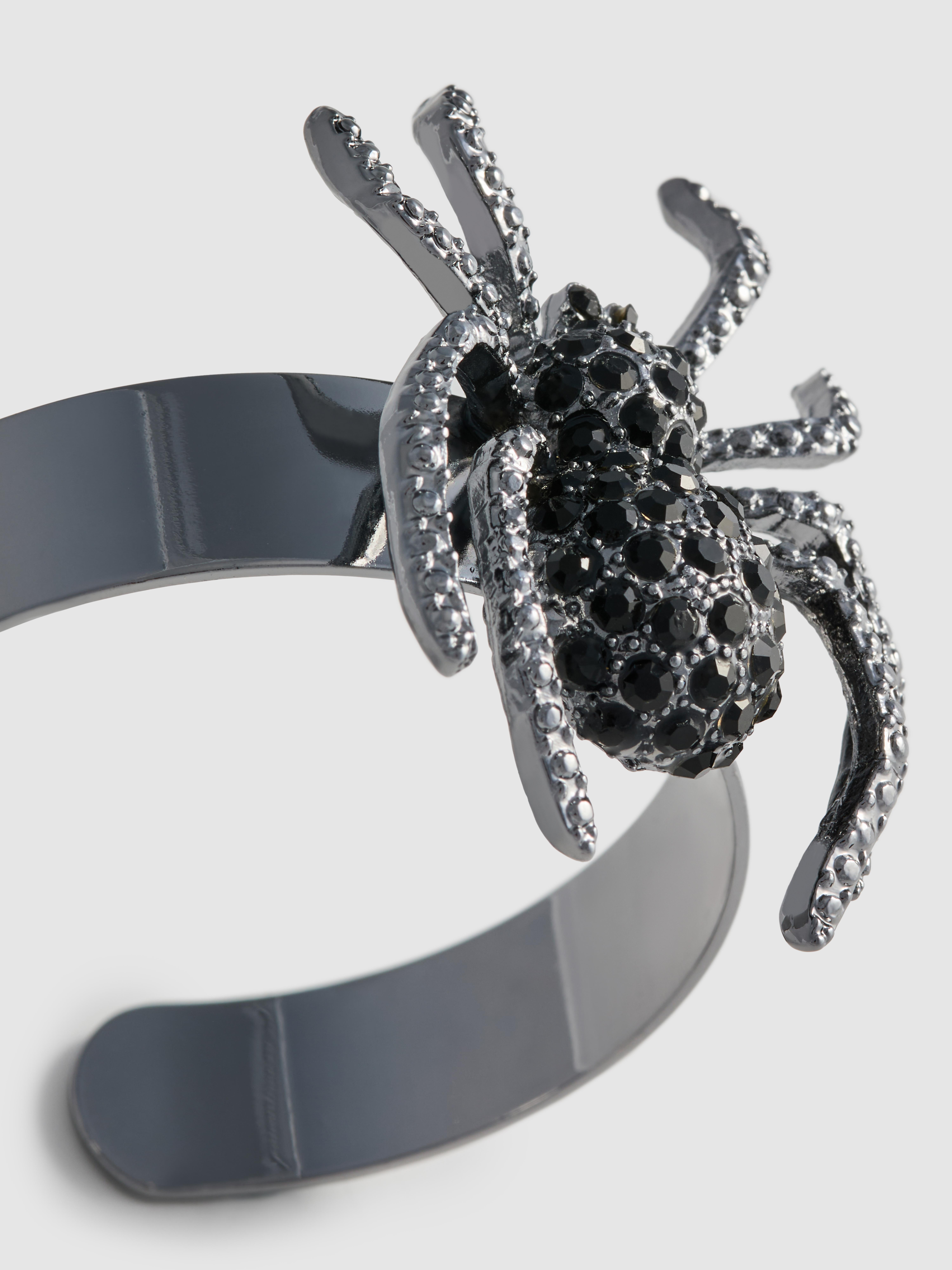 Halloween Spider Diamanté Cuff Bracelet