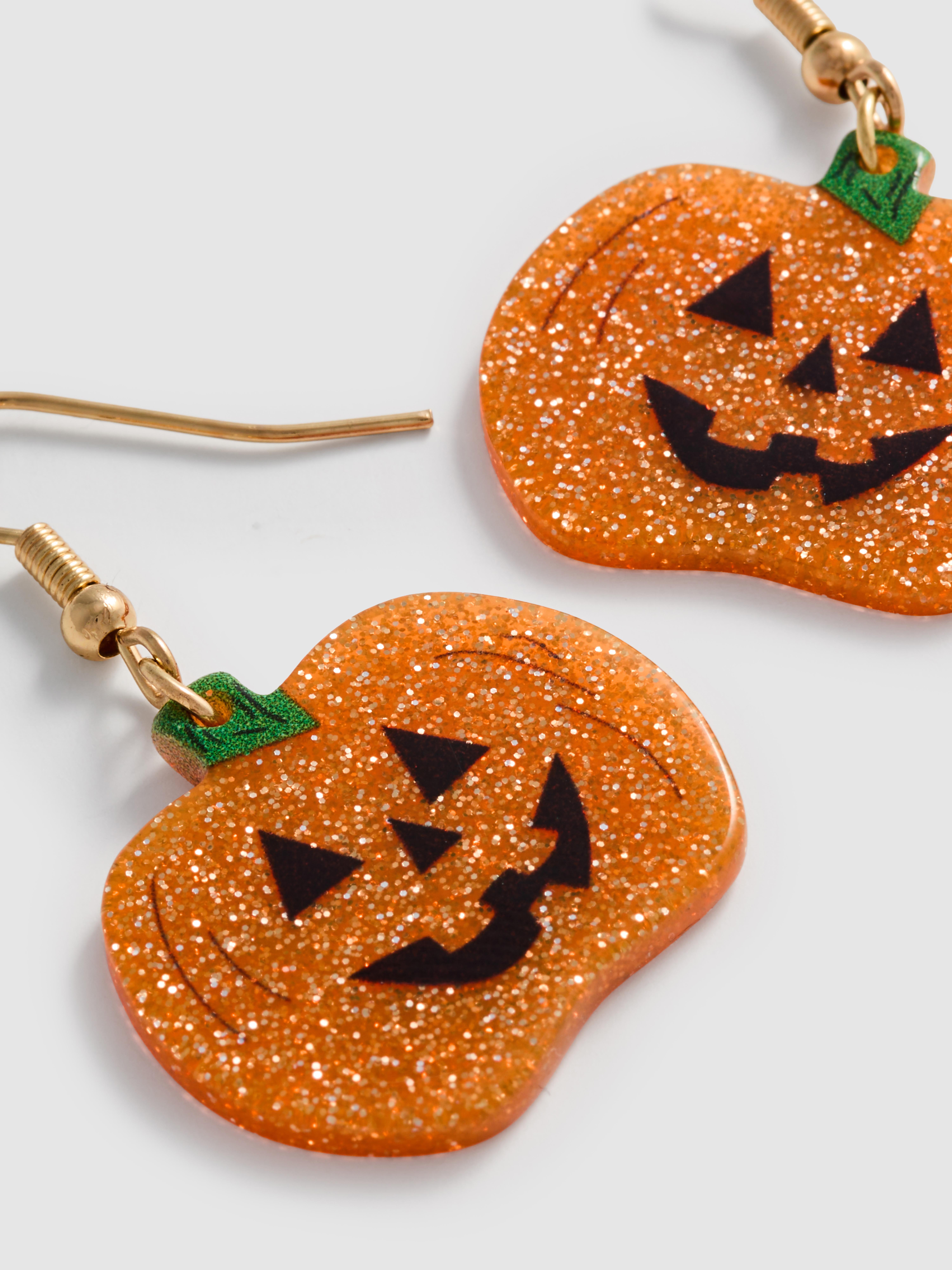 Halloween Pumpkin Drop Earrings