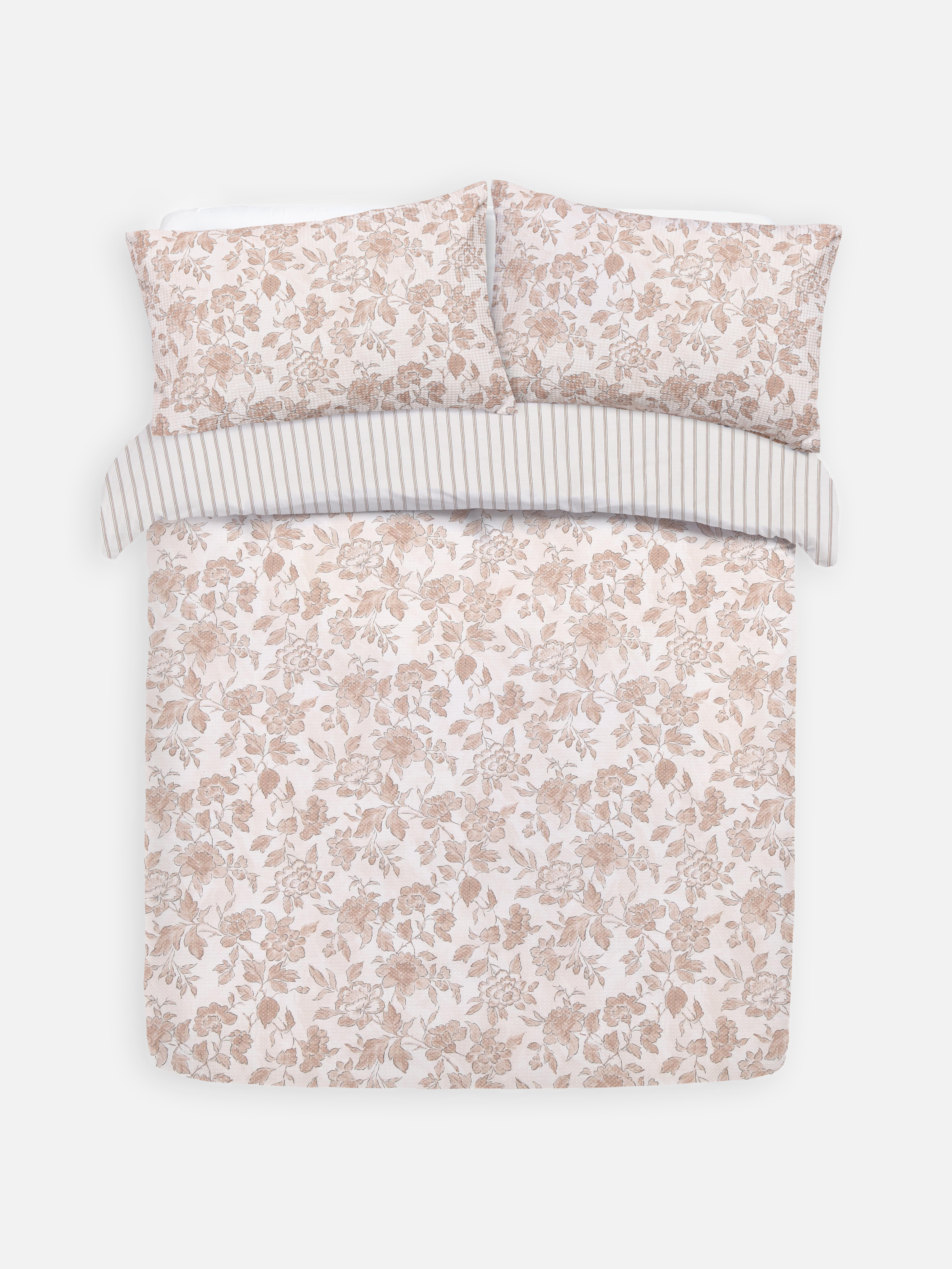 Floral Waffle Texture Super King Duvet Cover Set