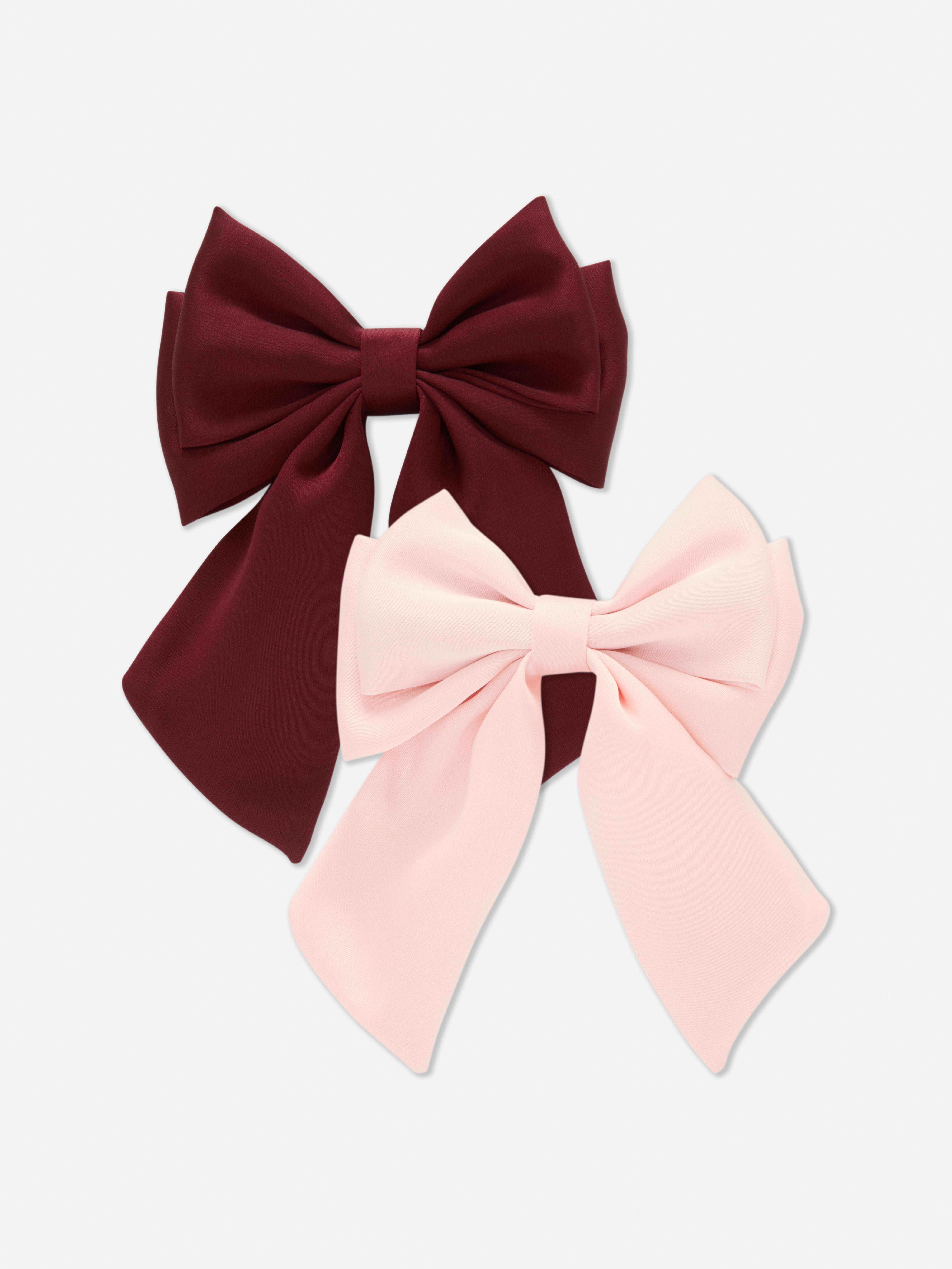 2-Pack Satin Bow Hair Clips