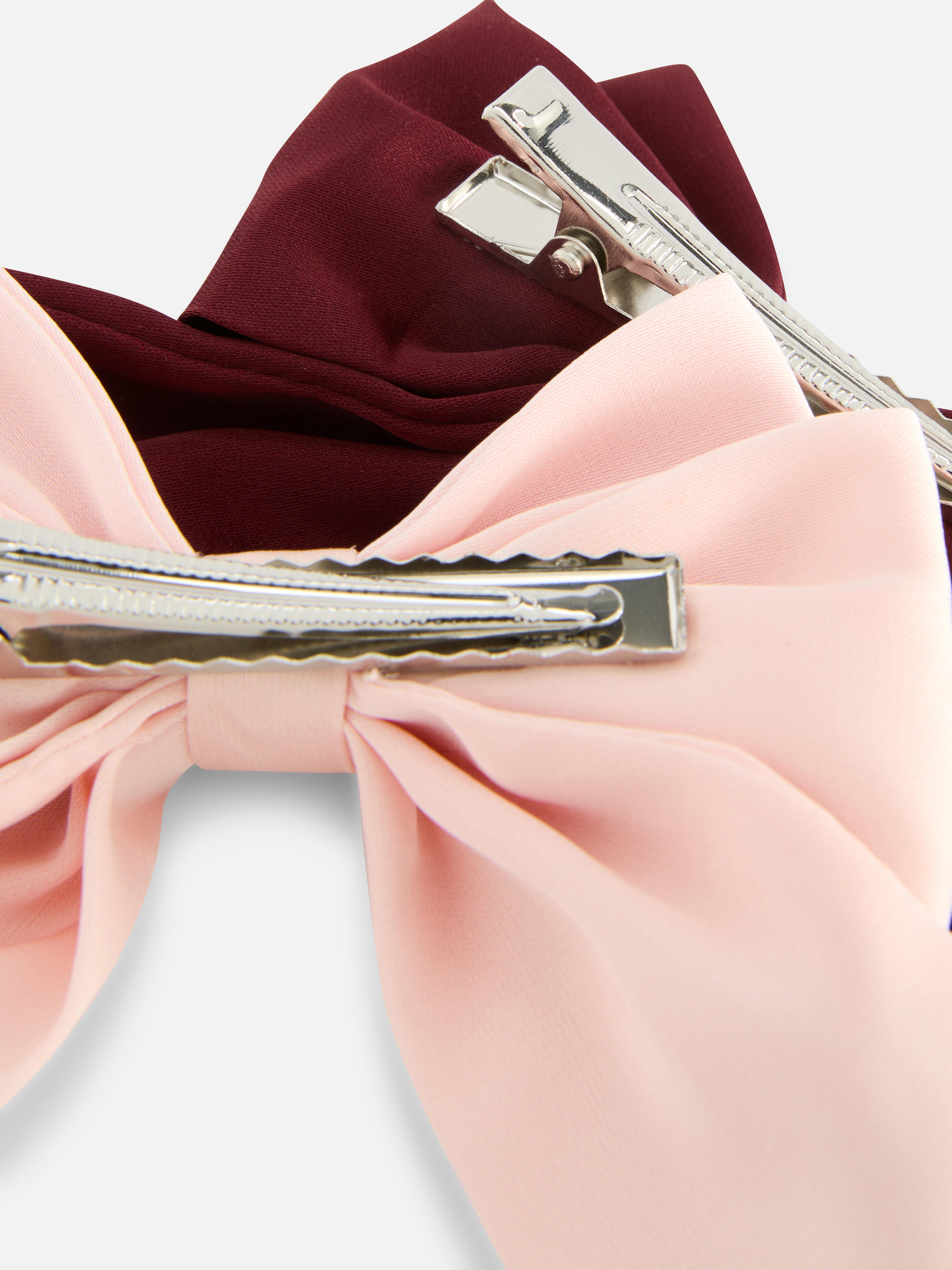 2pk Satin Bow Hair Clips
