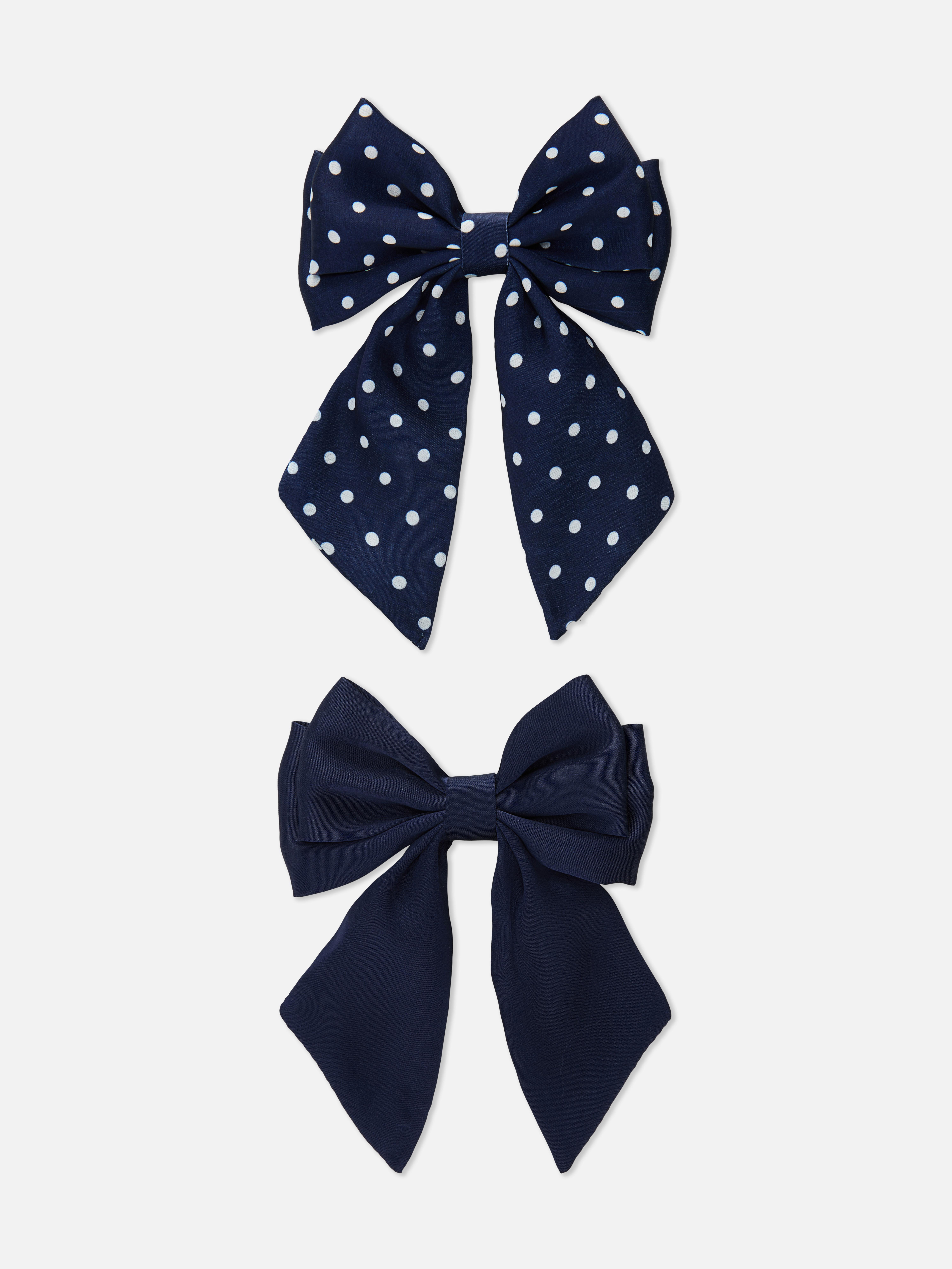 Lot de 2 barrettes à nœud en satin