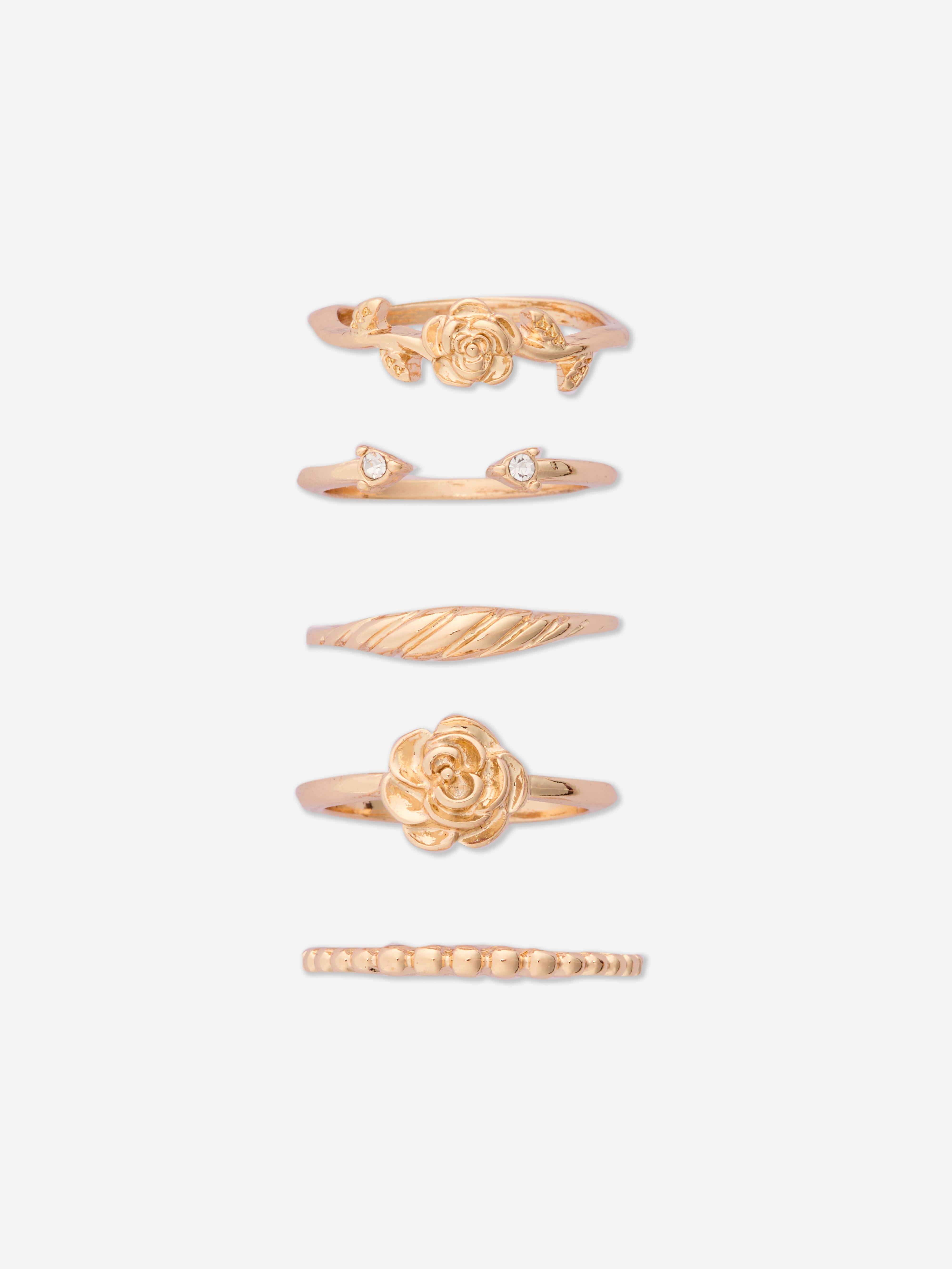 6pk Sculpted Rings Yellow