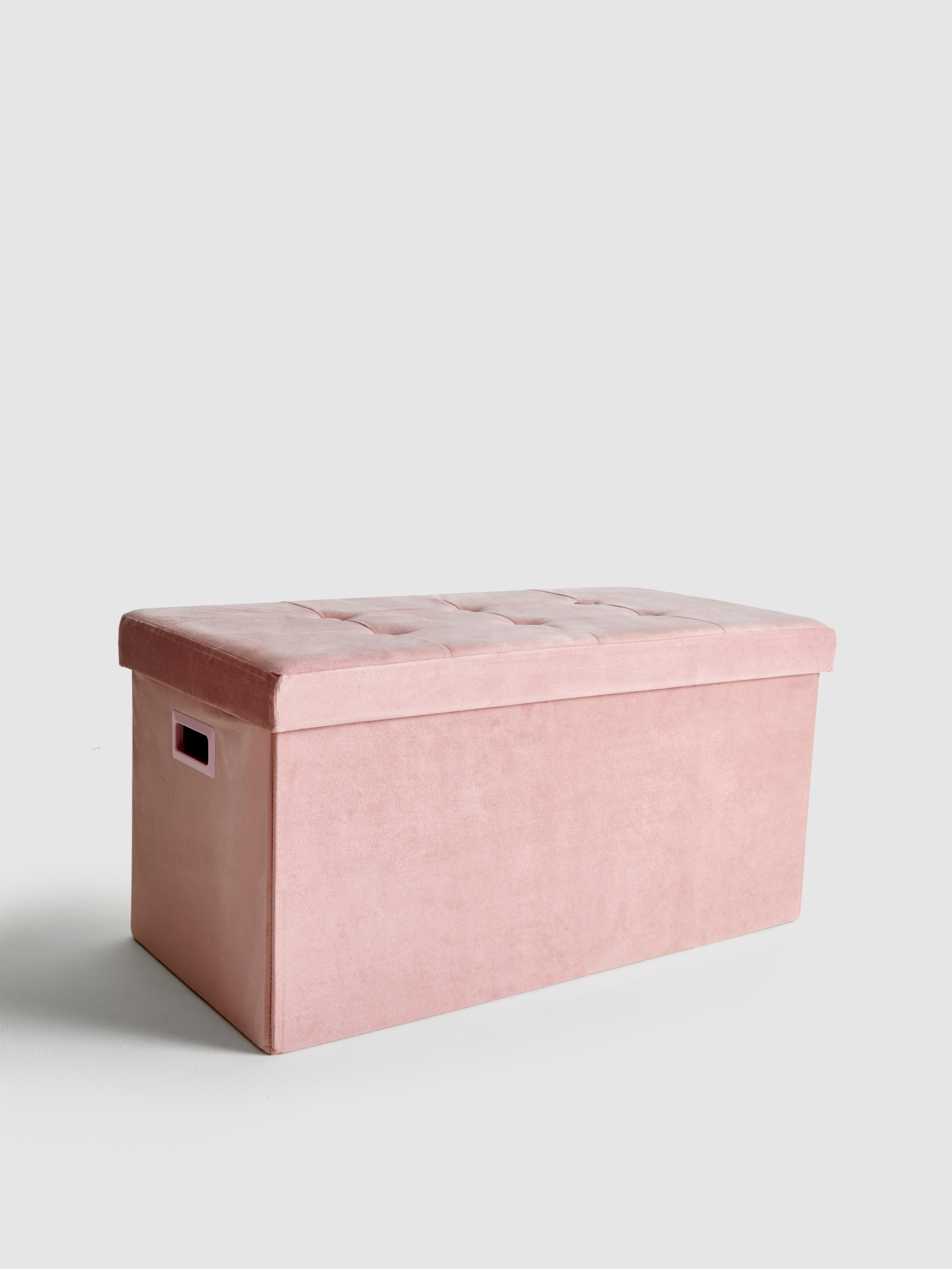 Otomana rectangular de almacenamiento Rosa