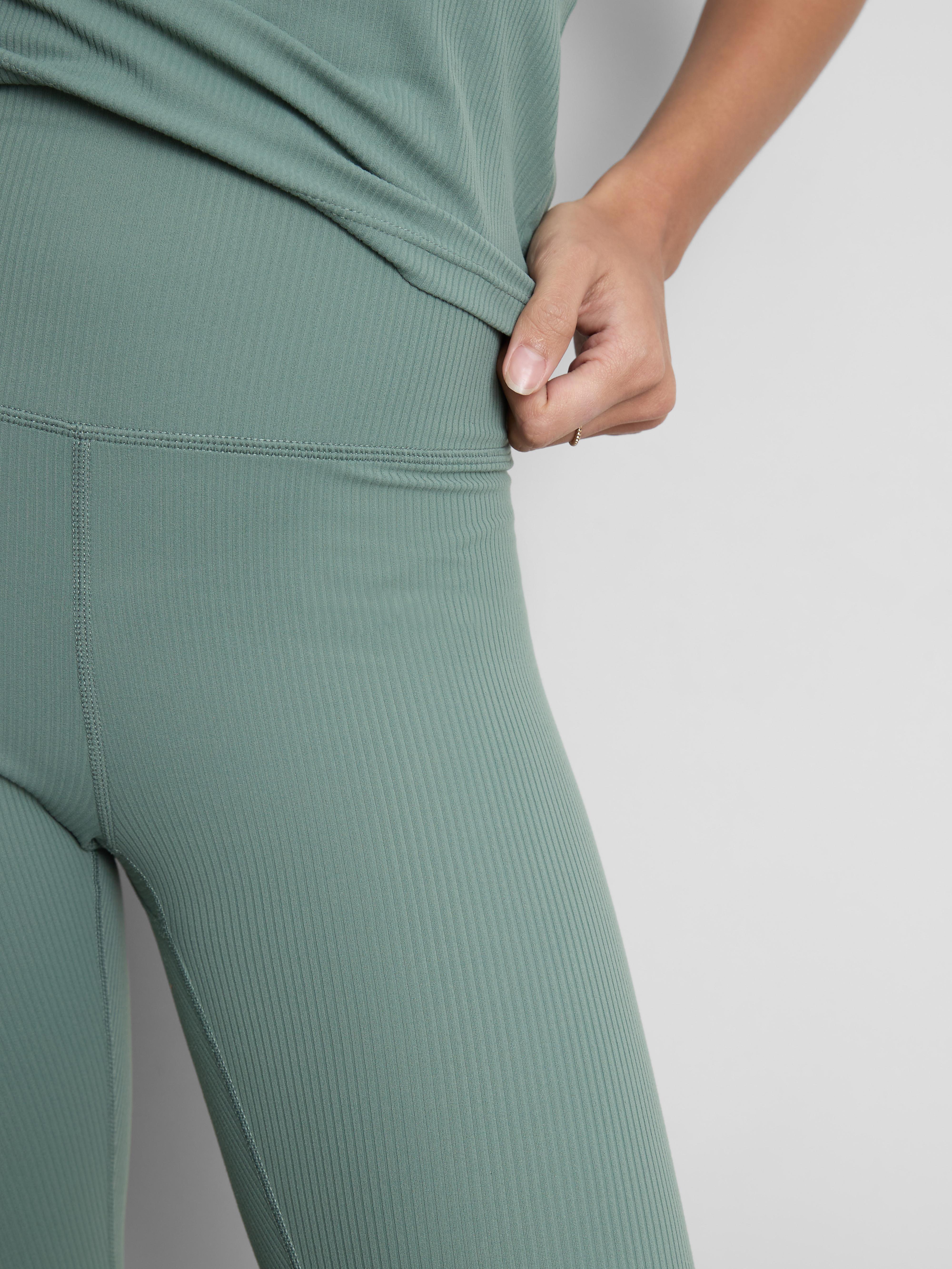 High Waisted Ribbed Performance Leggings
