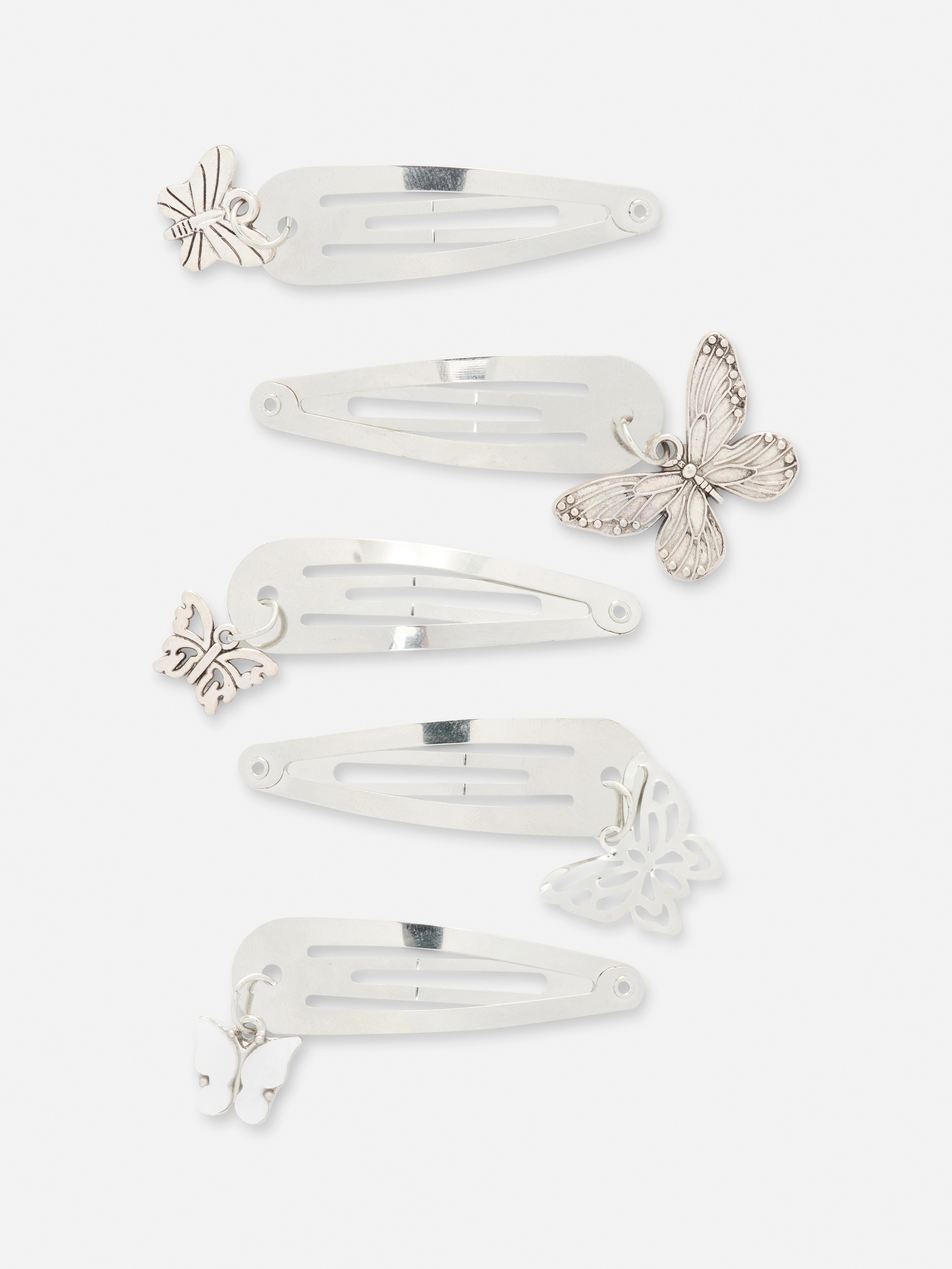 5pk Butterfly Snap Hair Clips