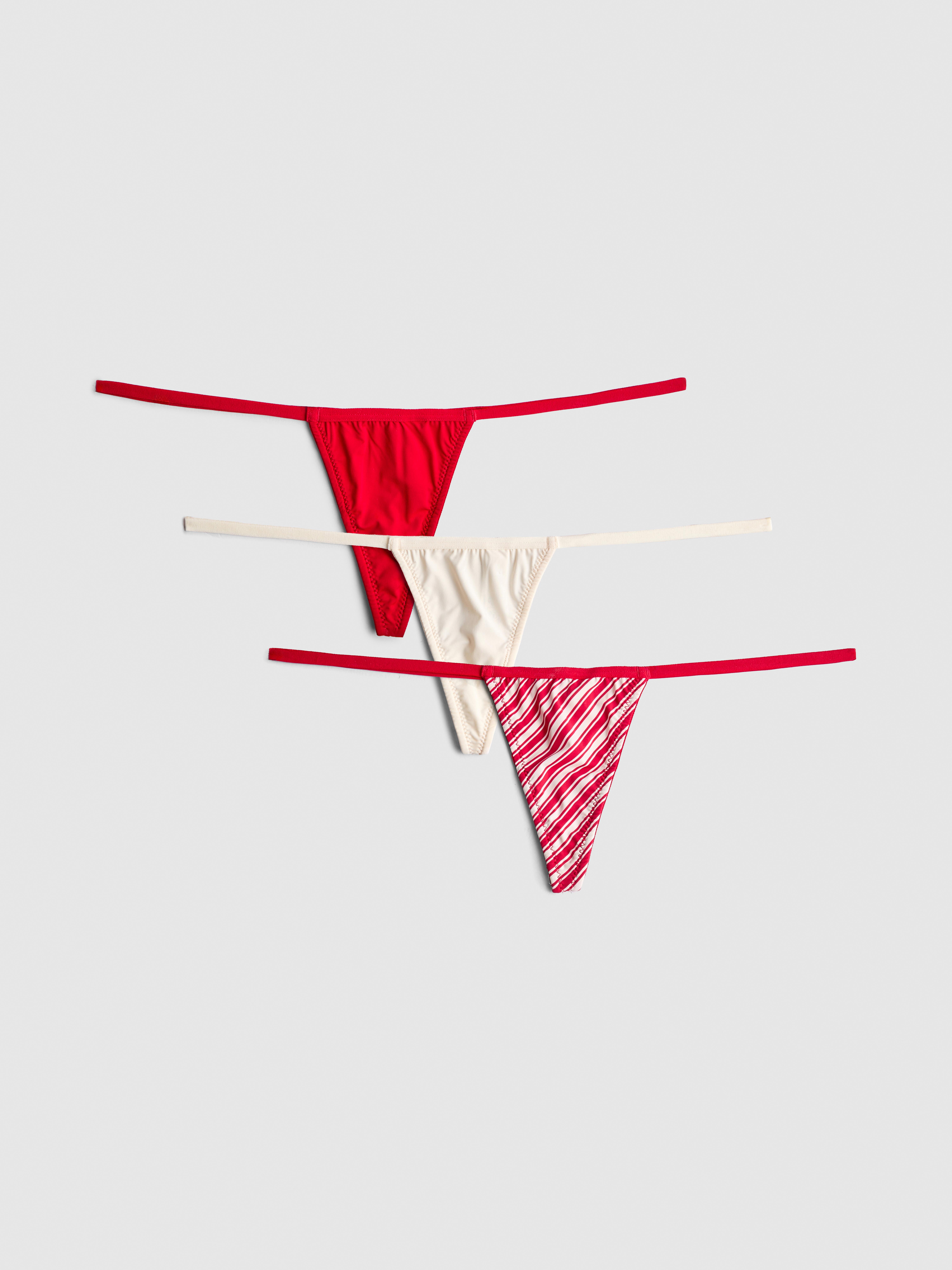 3pk Christmas Nano String Thongs