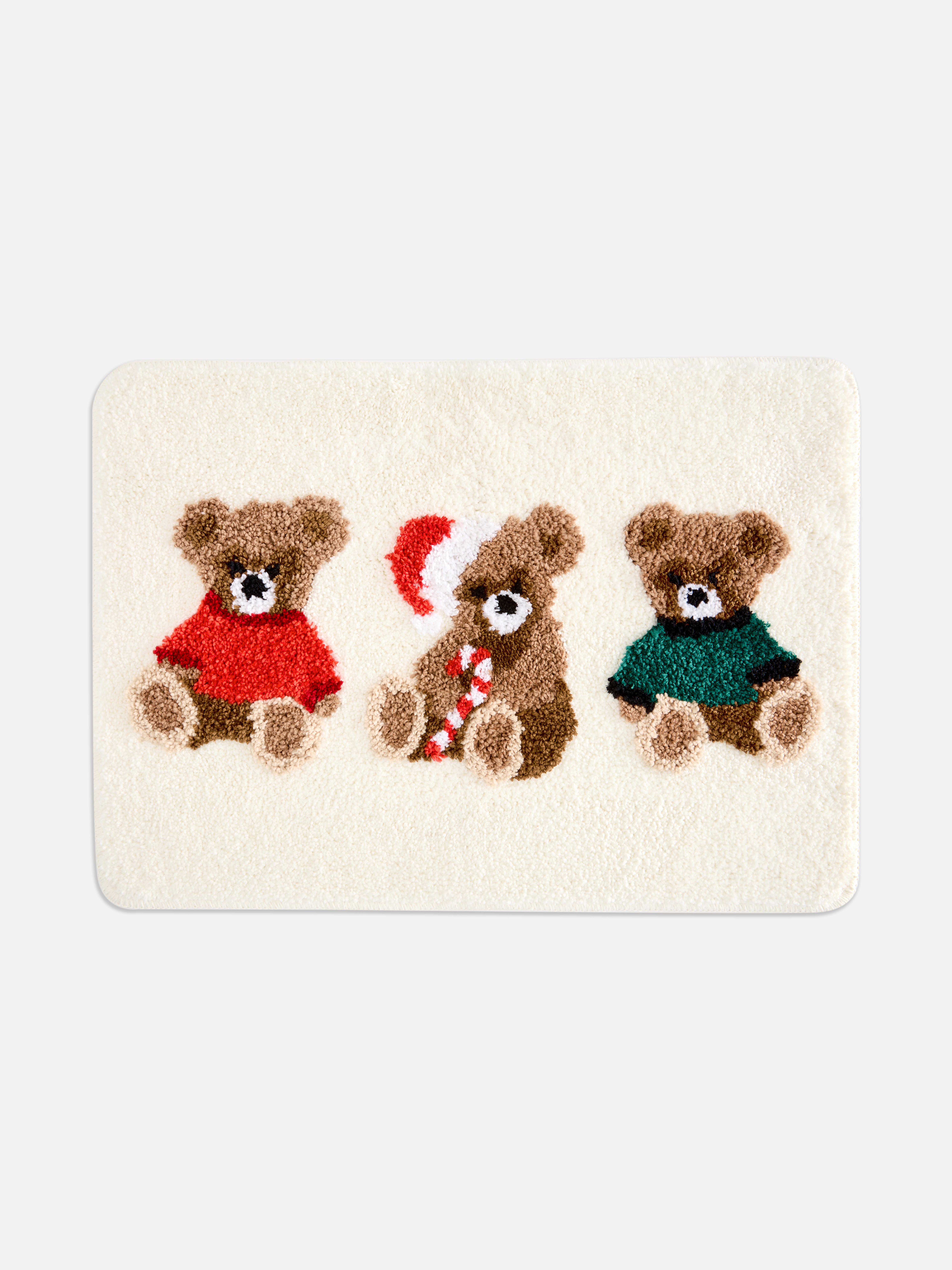 Teddy Bear Christmas Bath Mat