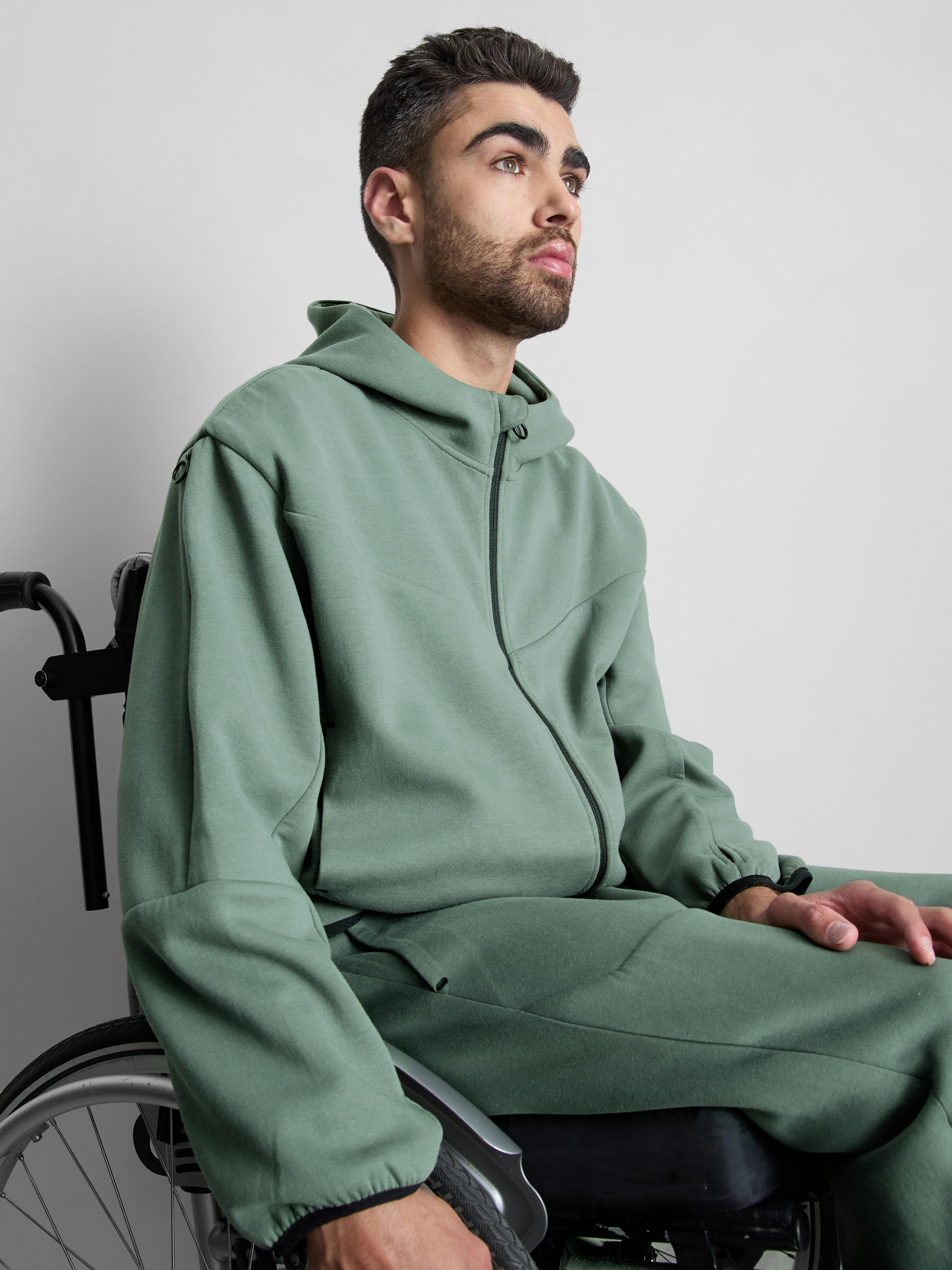 Felpa con cappuccio e zip Adaptive da seduti