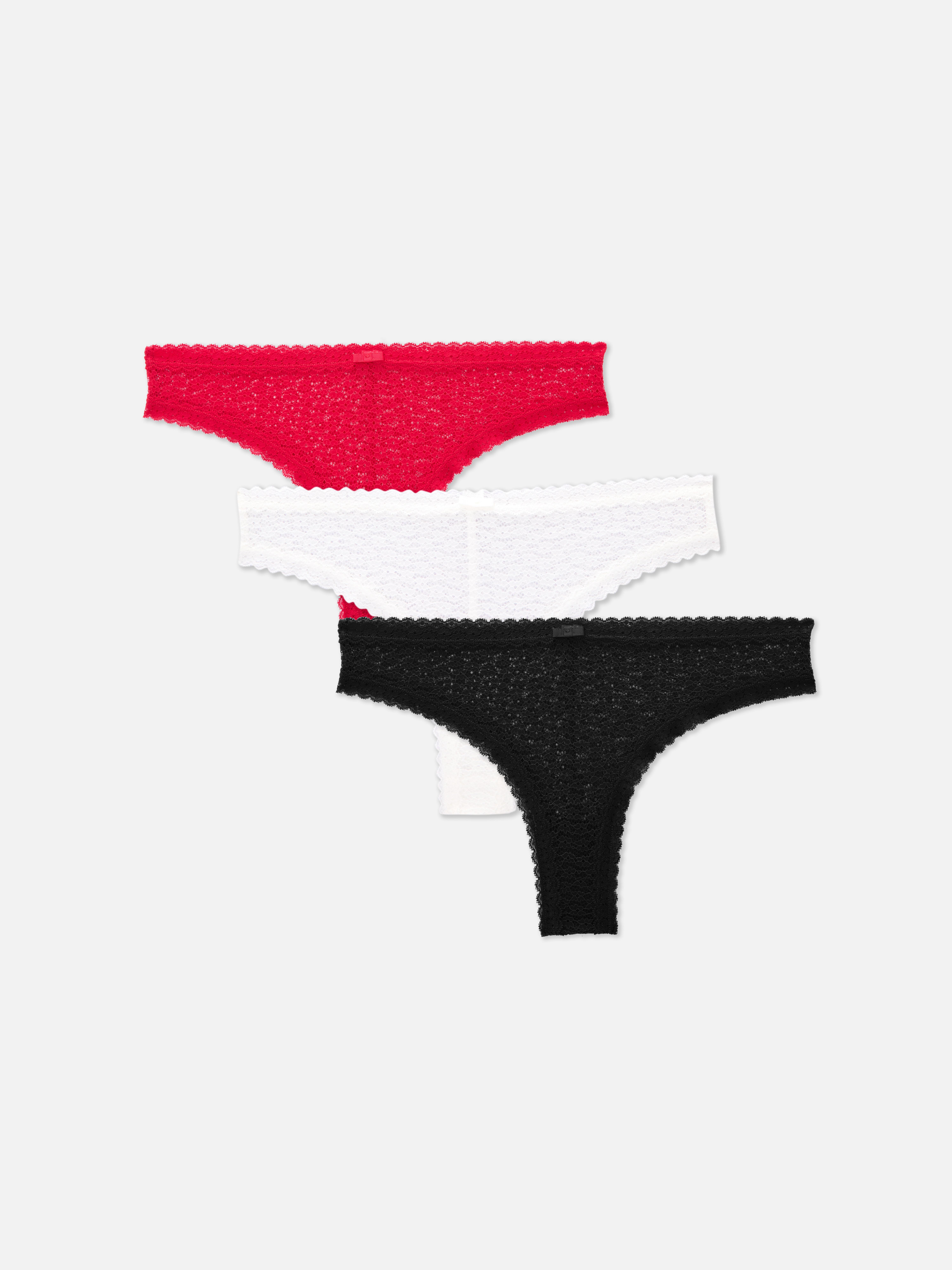 Pack de 3 braguitas brasileñas de encaje
