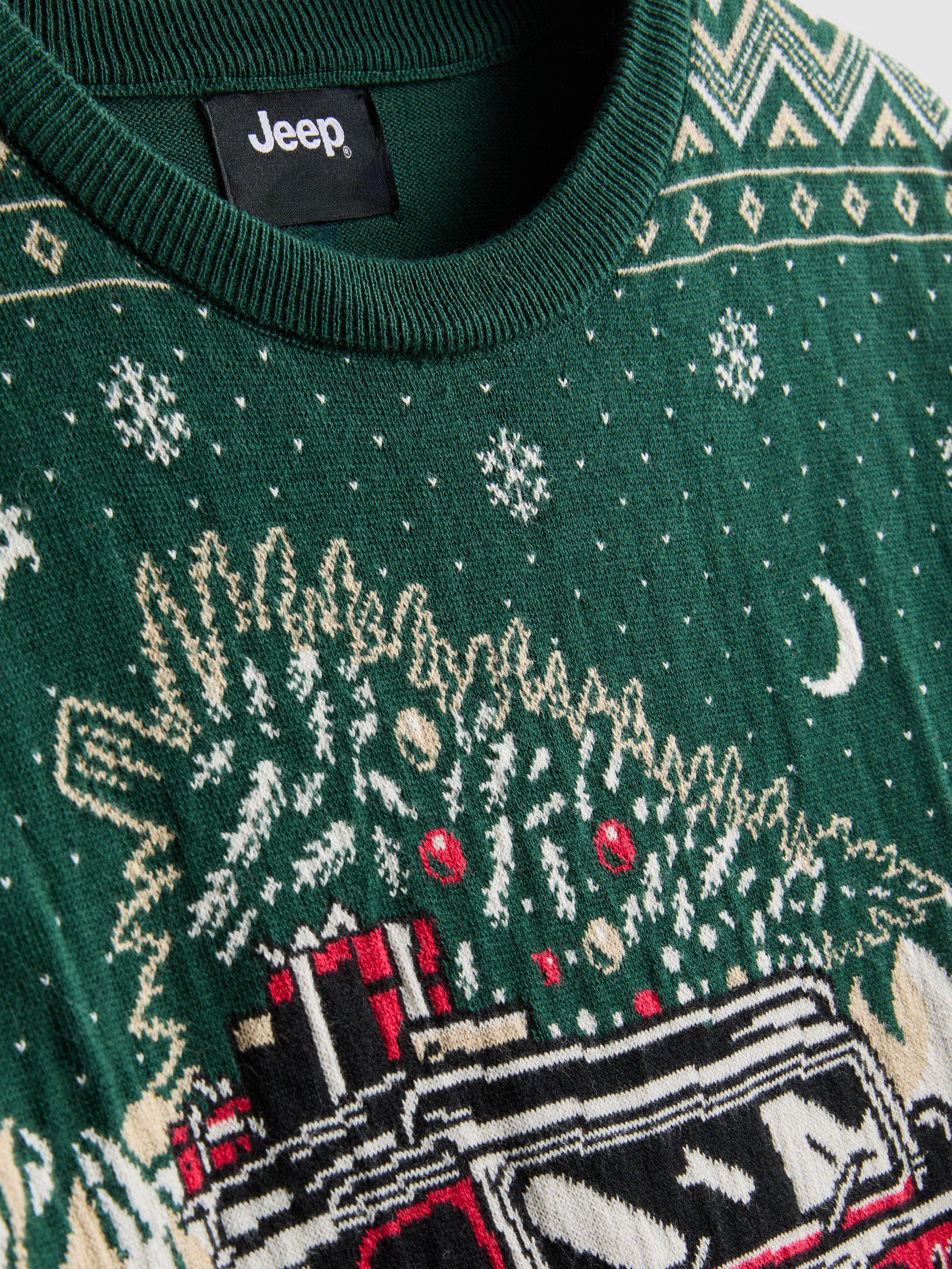 Świąteczny sweter z motywem Jeepa