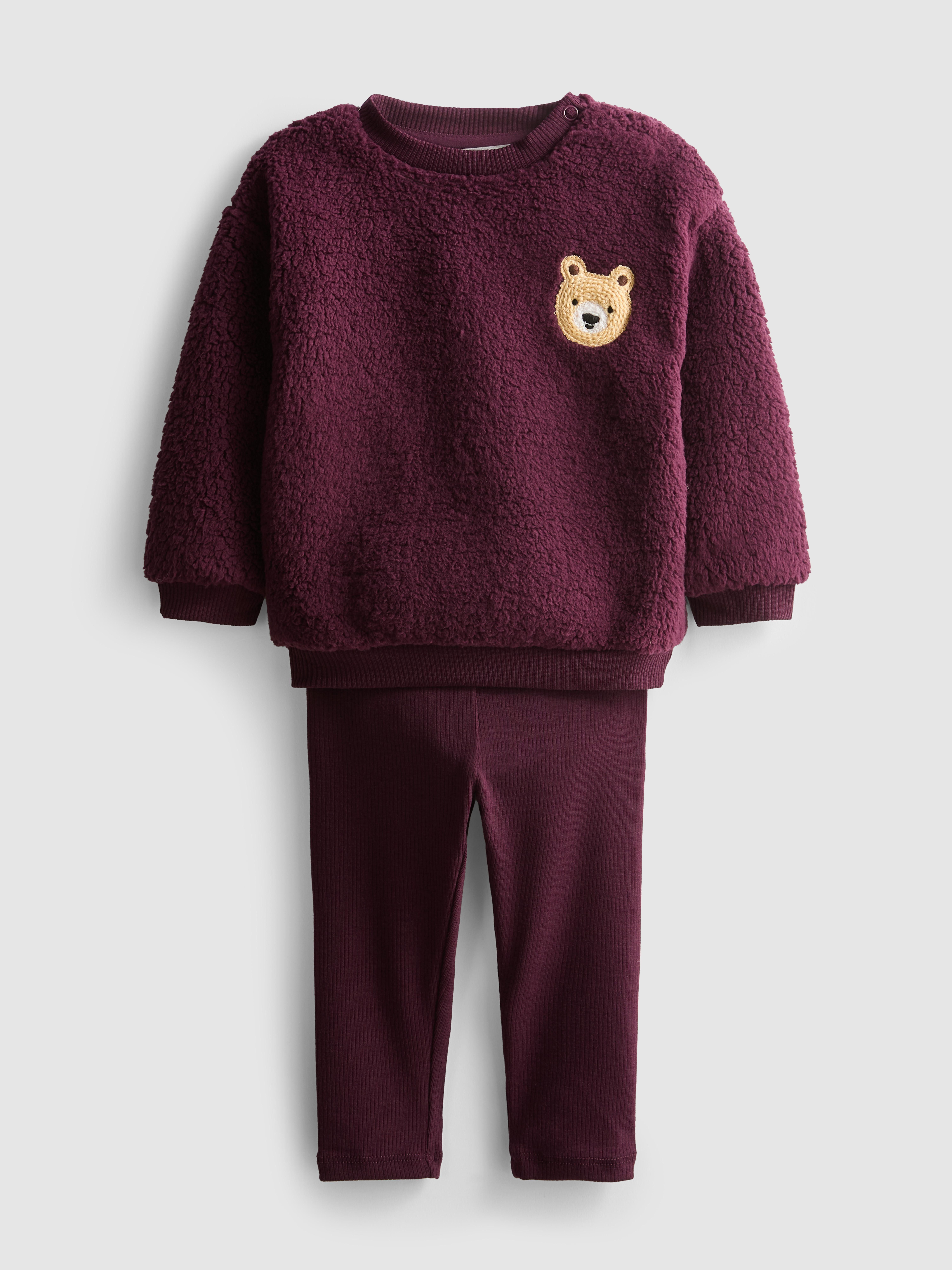 0-36mths | Borg Sweatshirt and Ribbed Leggings Set