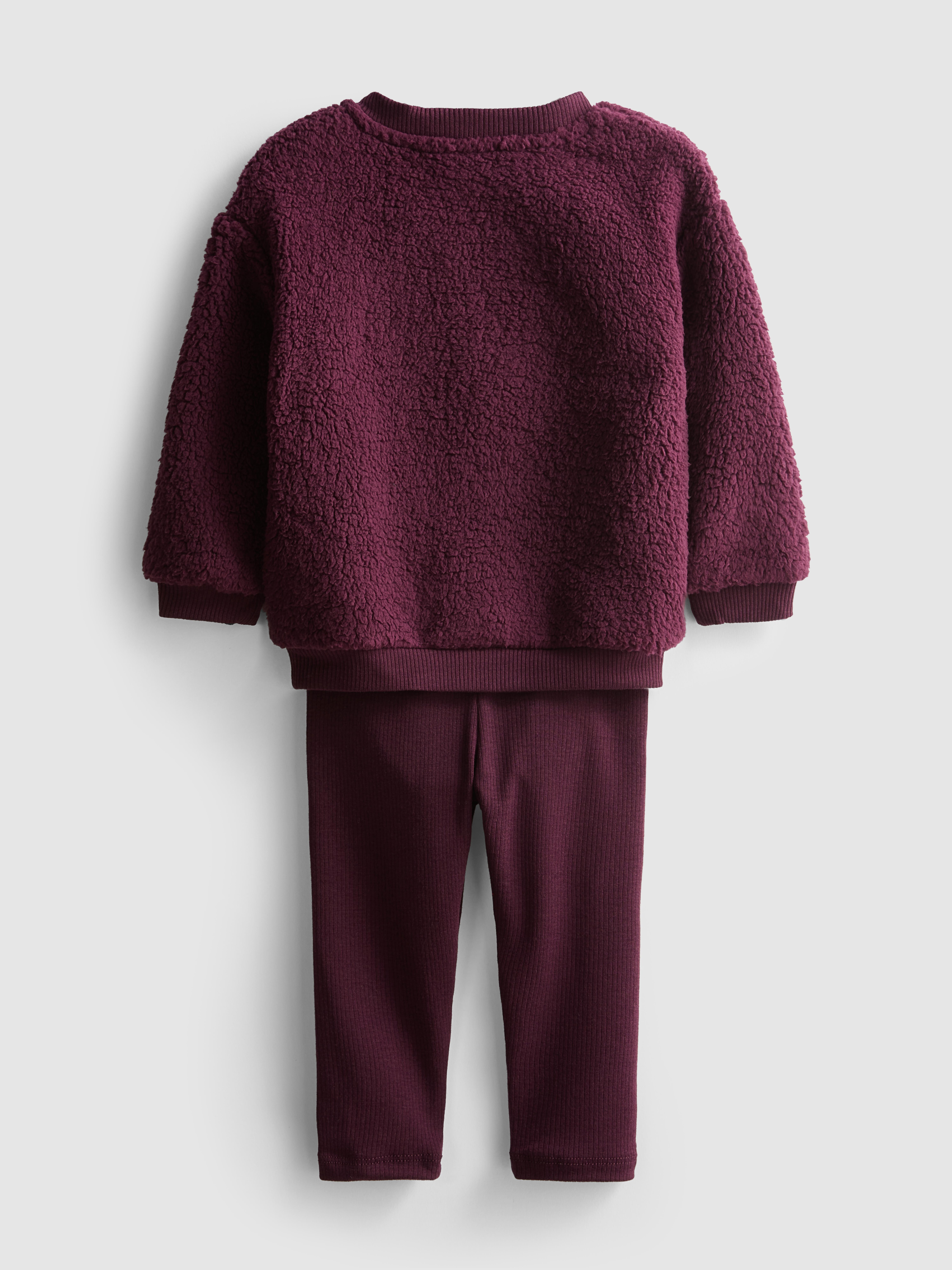 0-36mths | Borg Sweatshirt and Ribbed Leggings Set