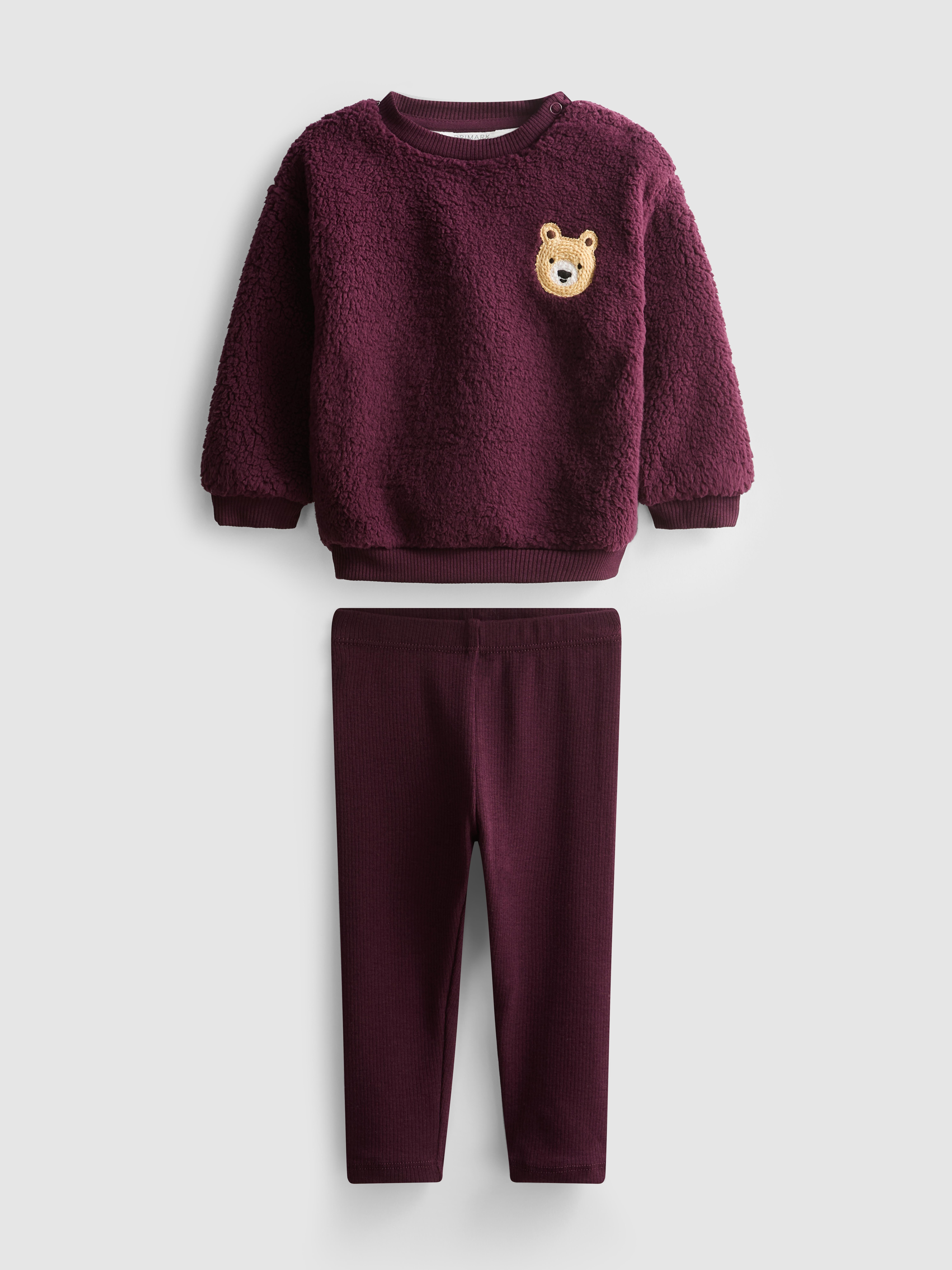 0-36mths | Borg Sweatshirt and Ribbed Leggings Set