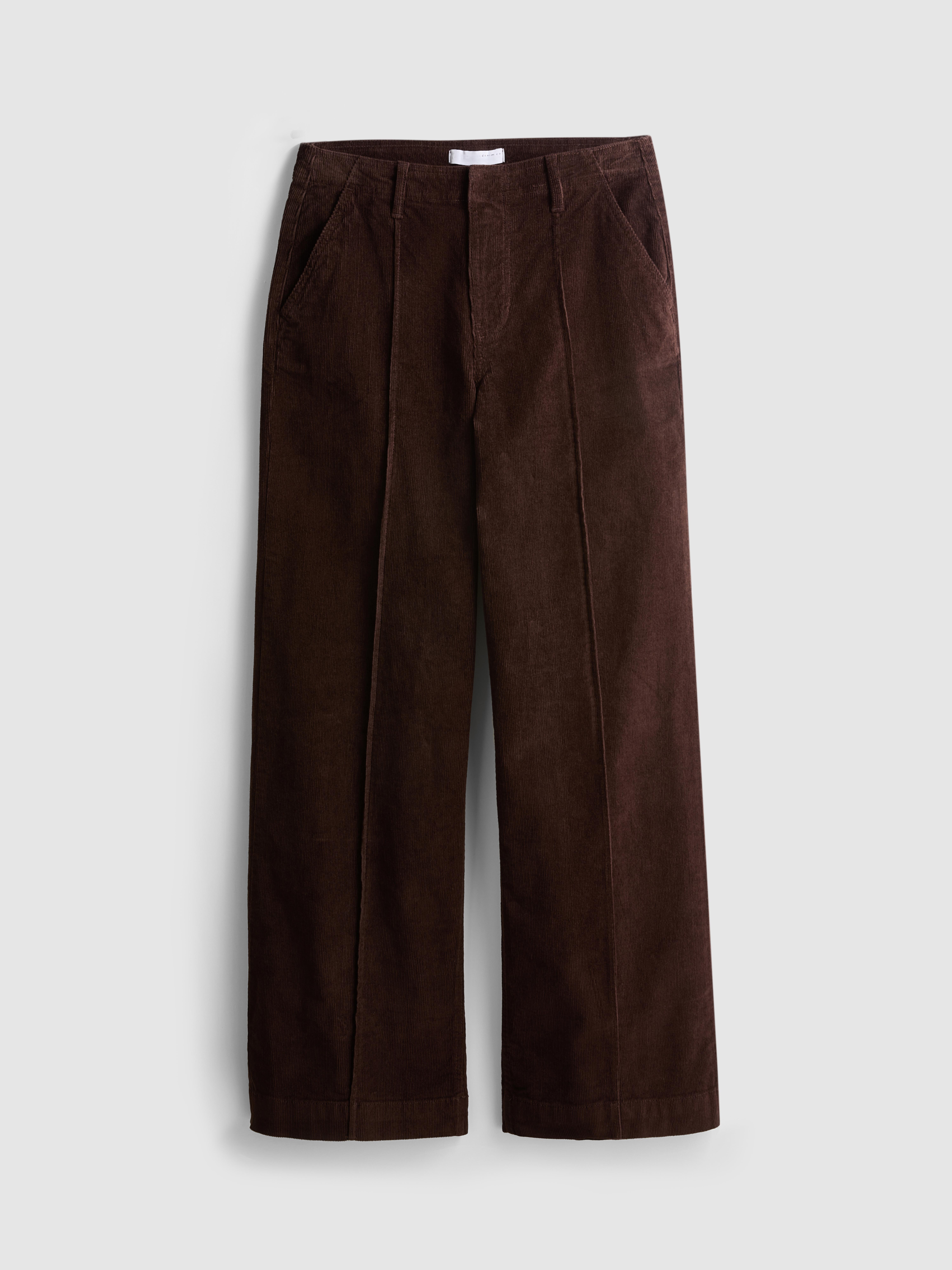 Mid Rise Corduroy Wide Leg Jeans