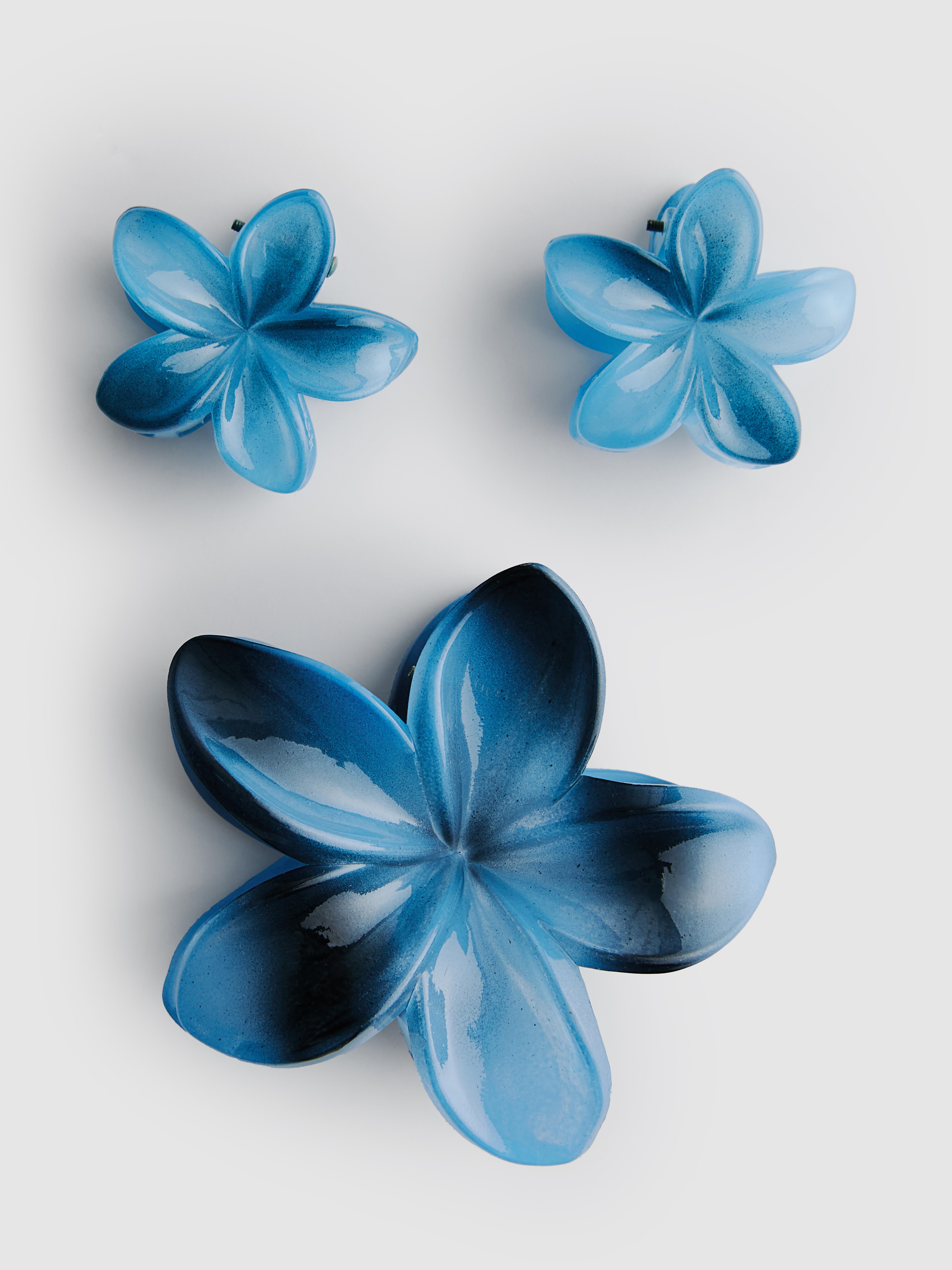 3pk Flower Claw Clips