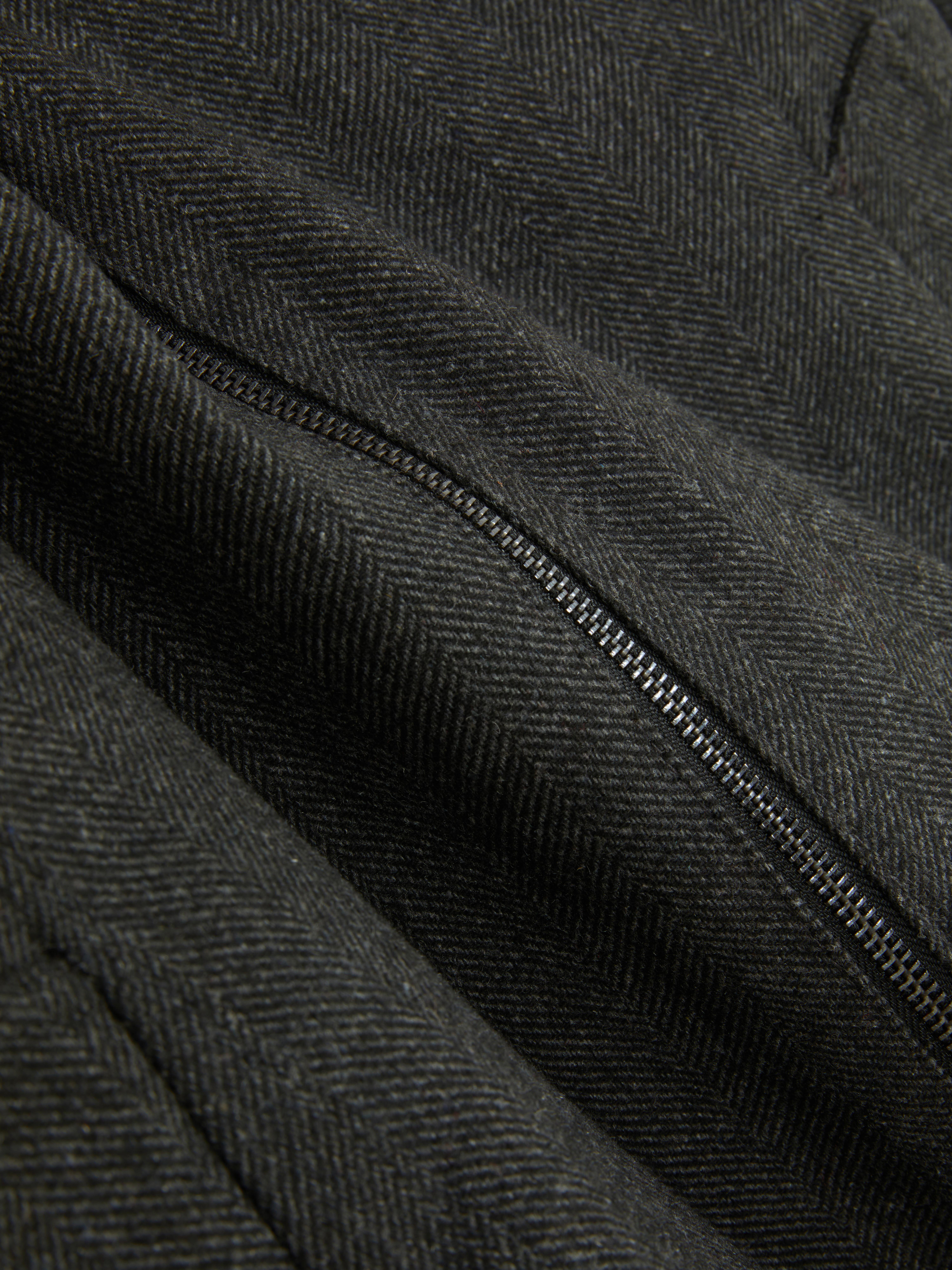 Harringtonjacke aus Wollgemisch mit Fischgrätmuster
