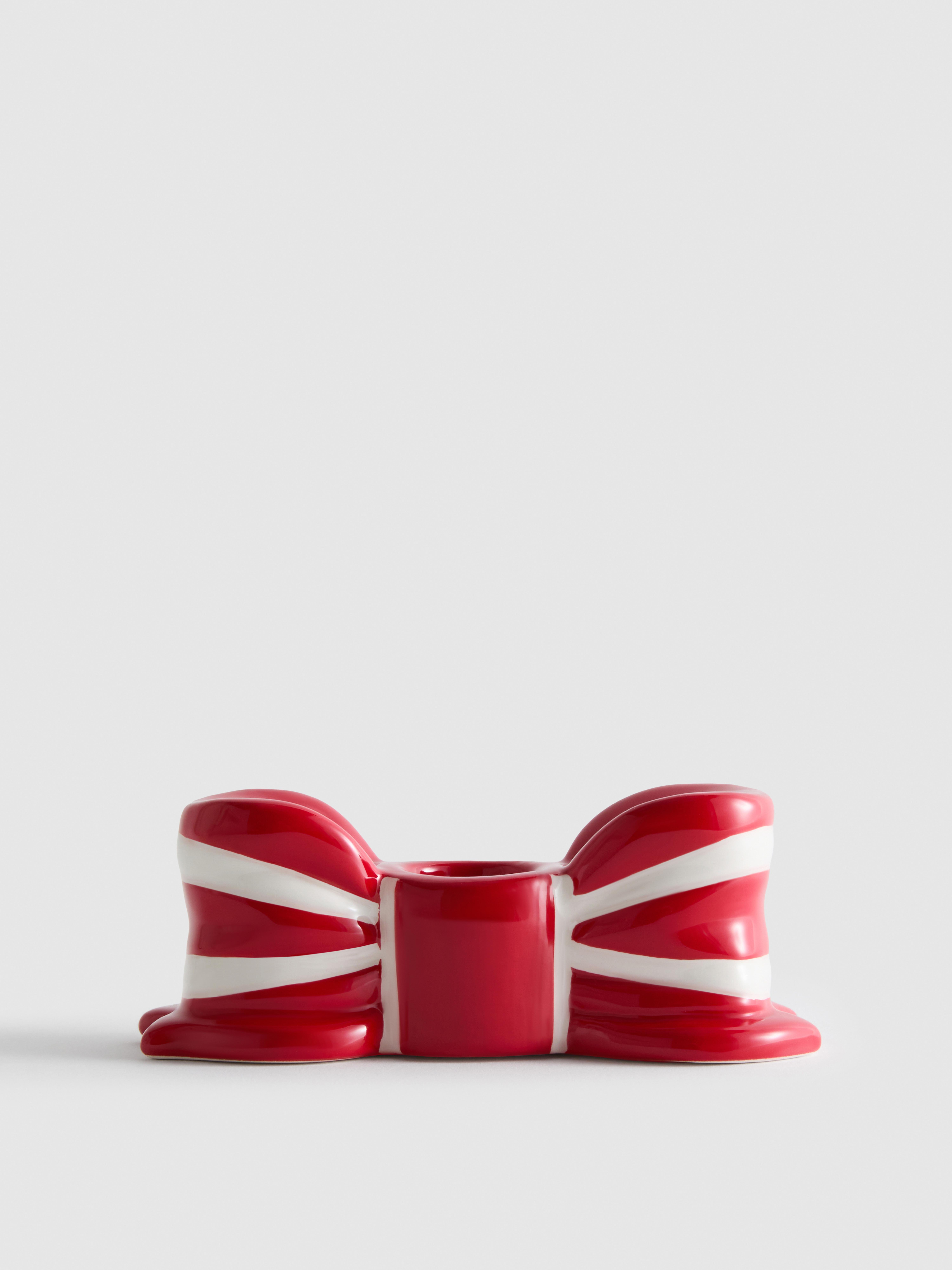 Christmas Bow Dinner Candle Holder