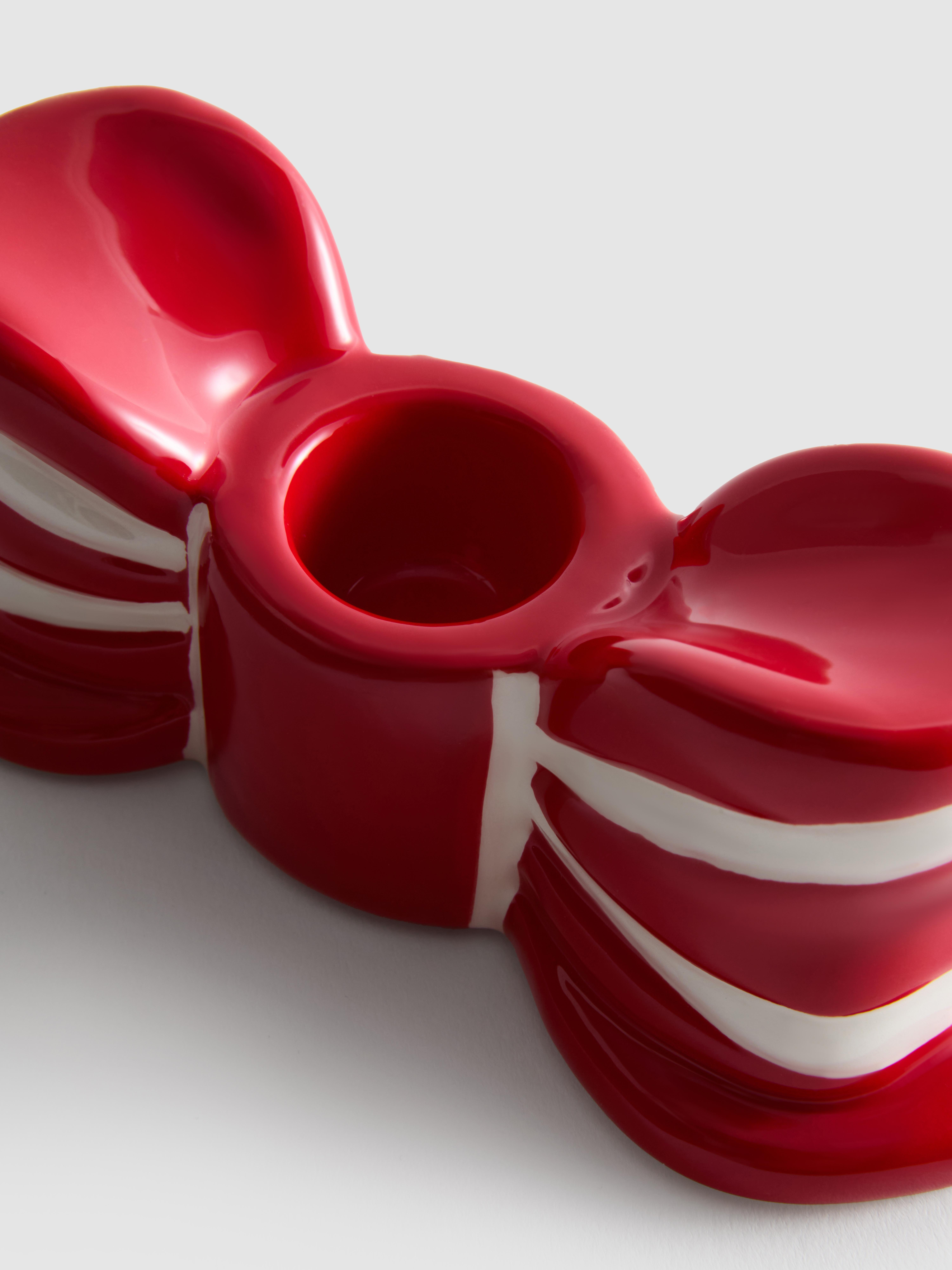 Christmas Bow Dinner Candle Holder