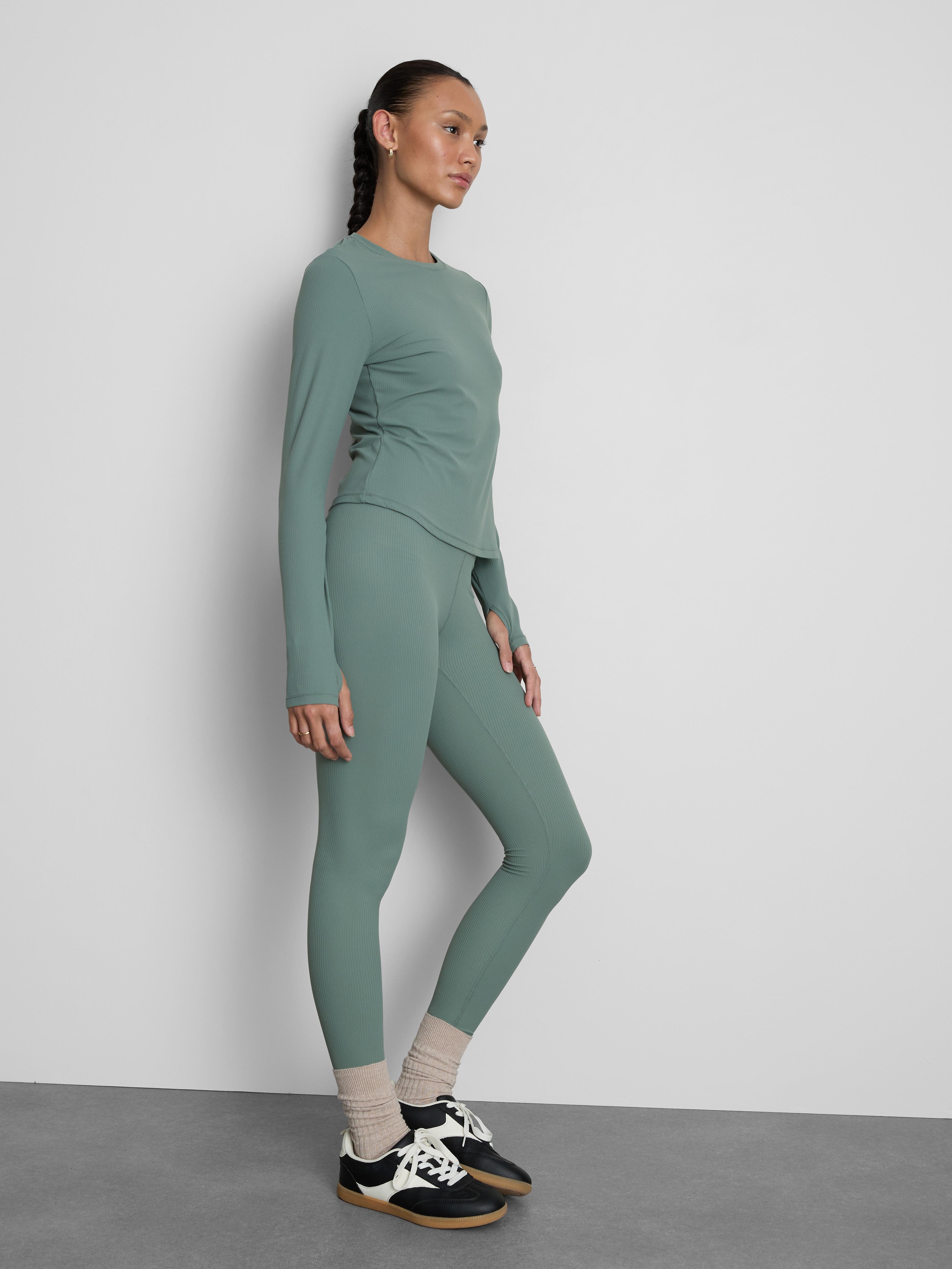Ribbed Long Sleeve Performance Top