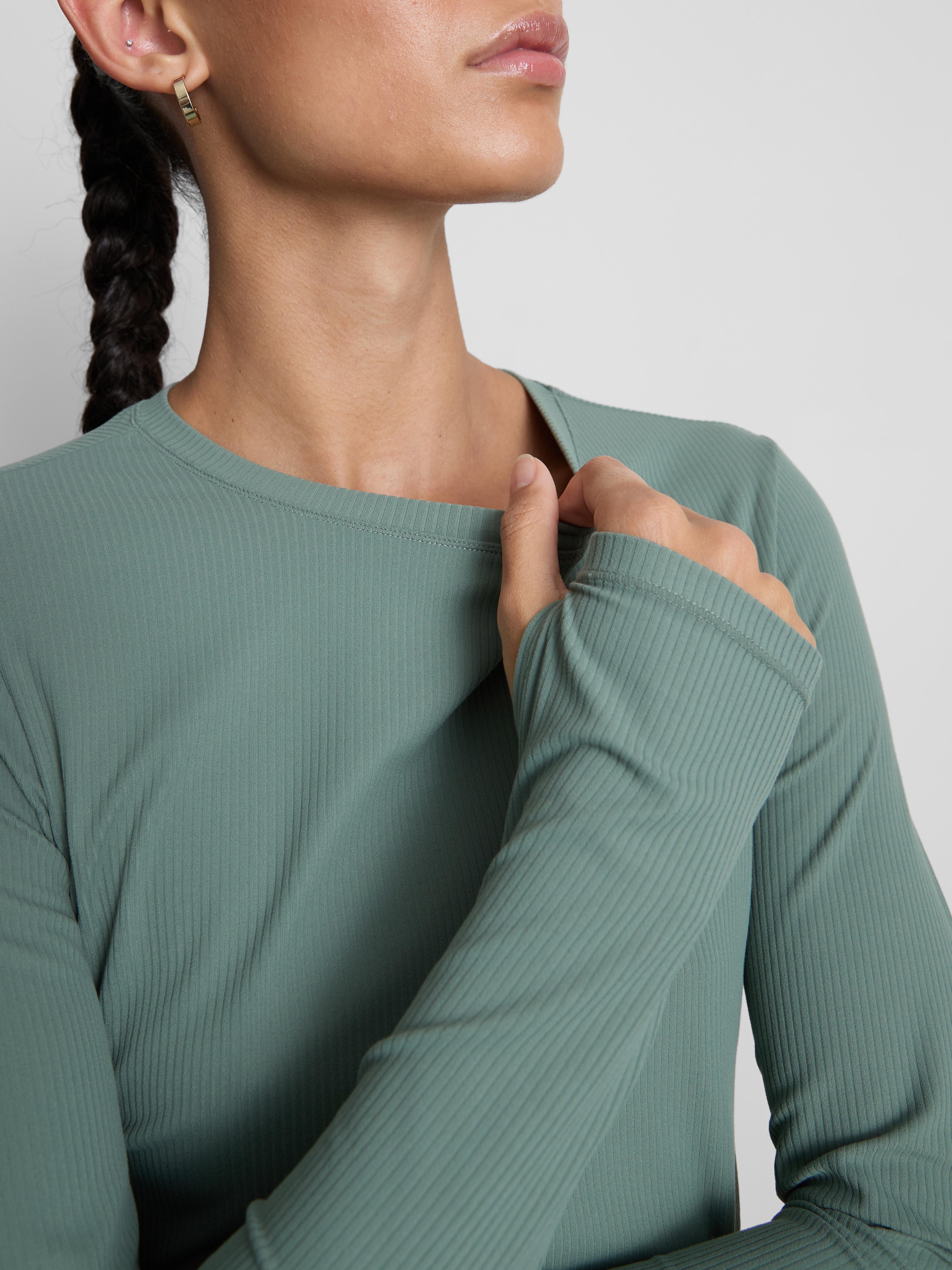 Ribbed Long Sleeve Performance Top